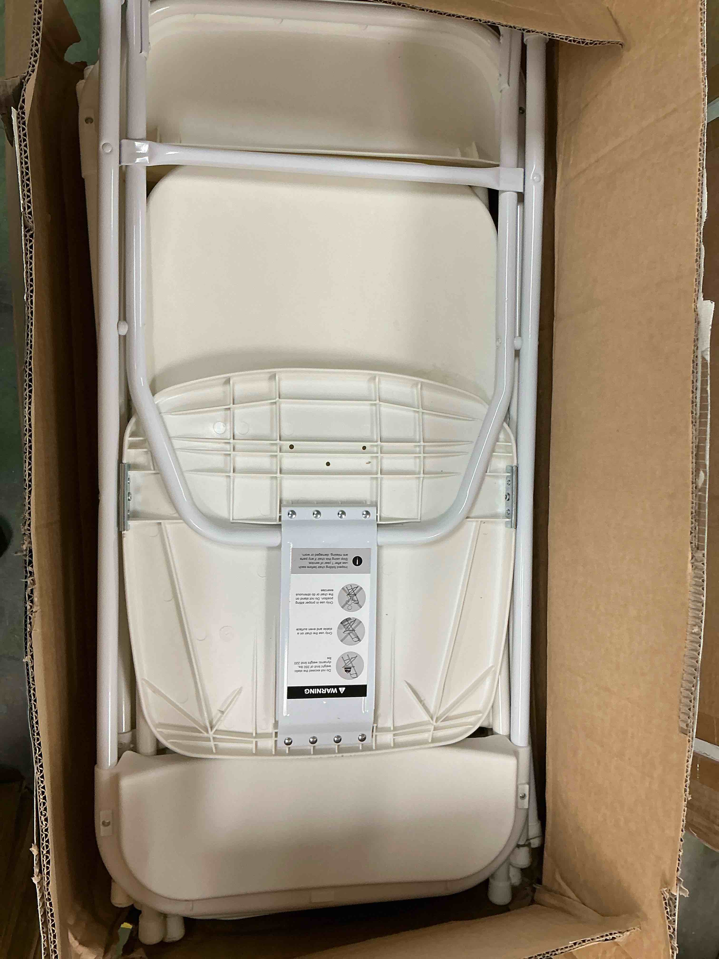 Condition photo showing Good Condition for ktaxon 10 pack folding chairs plastic dining chairs for kitchen, wedding, commercial activities, portable chairs for festival, holiday, white
