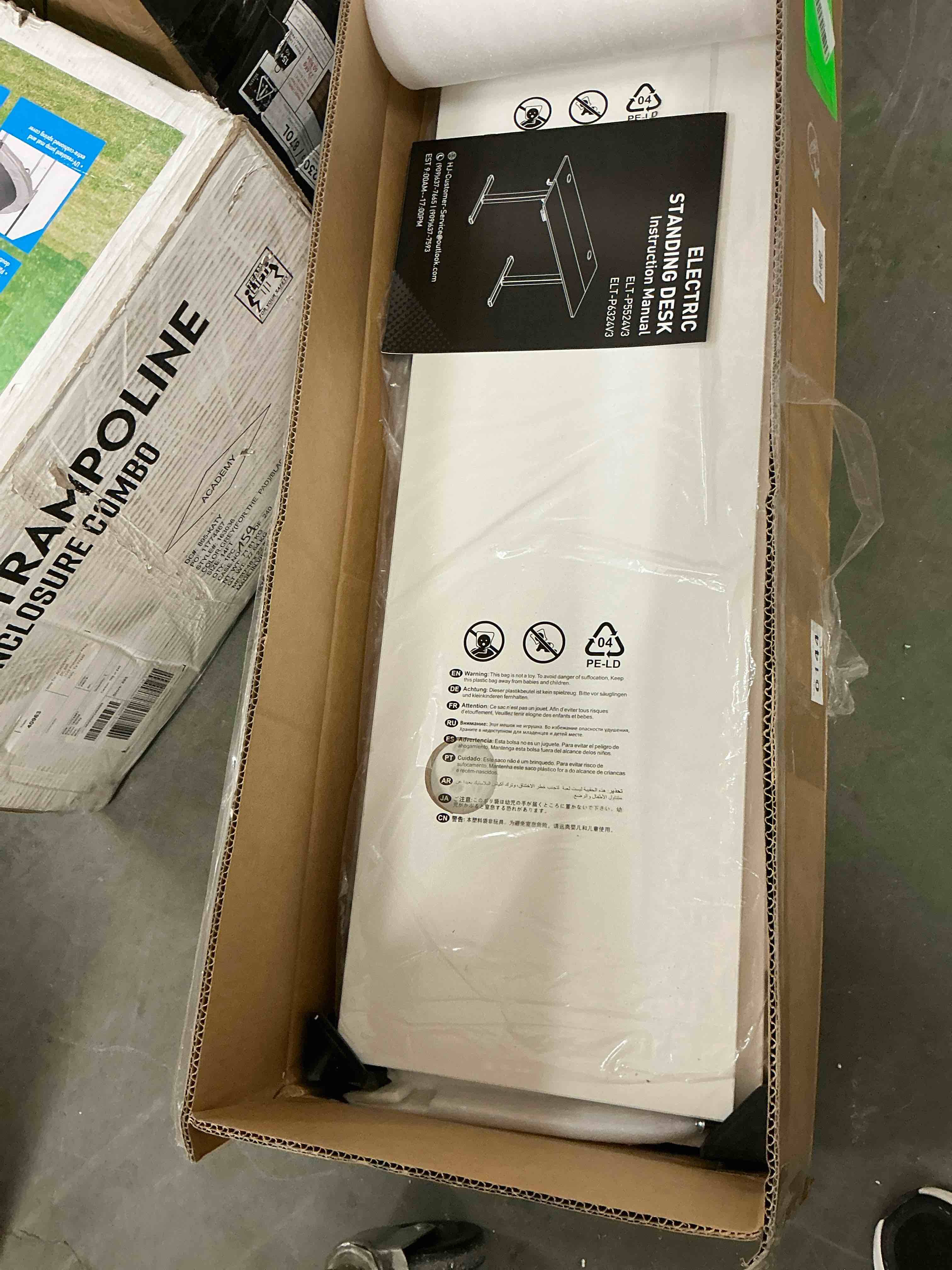 Condition photo showing Good Condition for concetta electric height adjustable desk, 55"x24" ergonomic sit stand workstation, one-touch lift home office desk, white