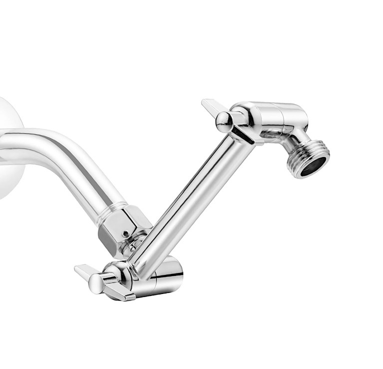 Sycatree Shower Head Extension Arm Straight Solid Brass Chrome Finish Adjustable 1-Count 5 Inch