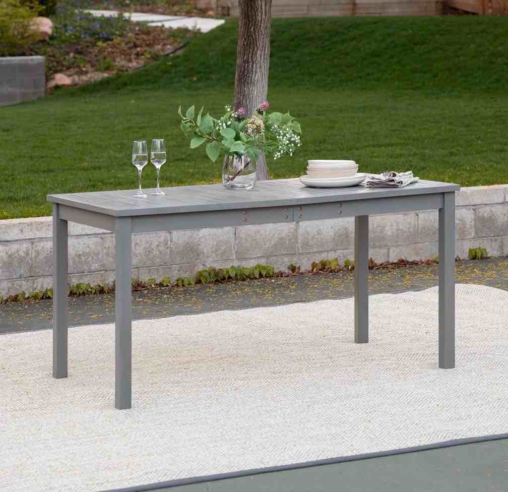 acacia wood patio simple dining table -gray wash