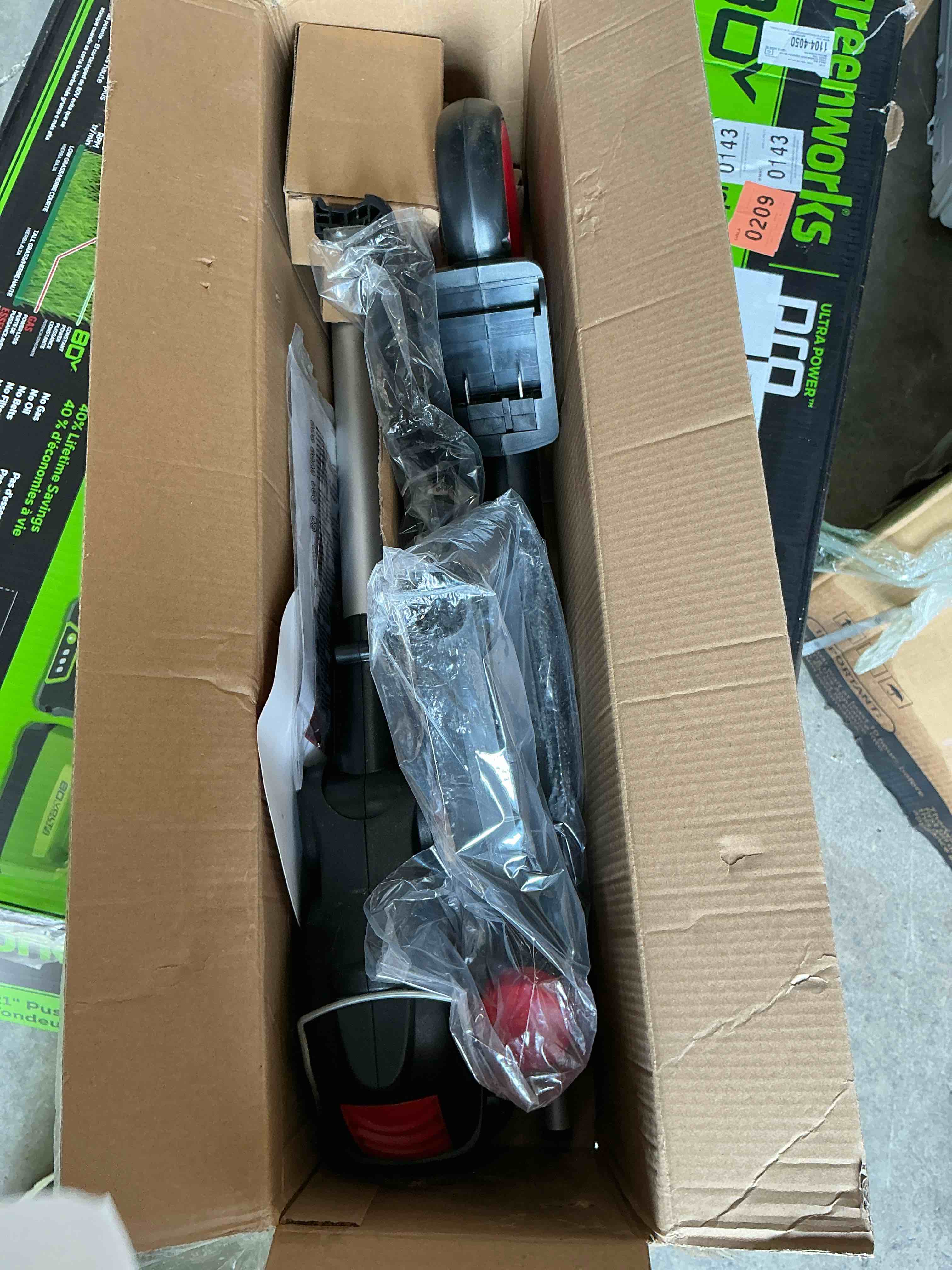 Condition photo showing New/Like New for mzk 20v 12'' cordless string trimmer, grass trimmer&edger with 8 replacement spools, battery powered lightweight weed trimmer with auto line feed for garden, lawn(2 * 2ah battery and charger included)