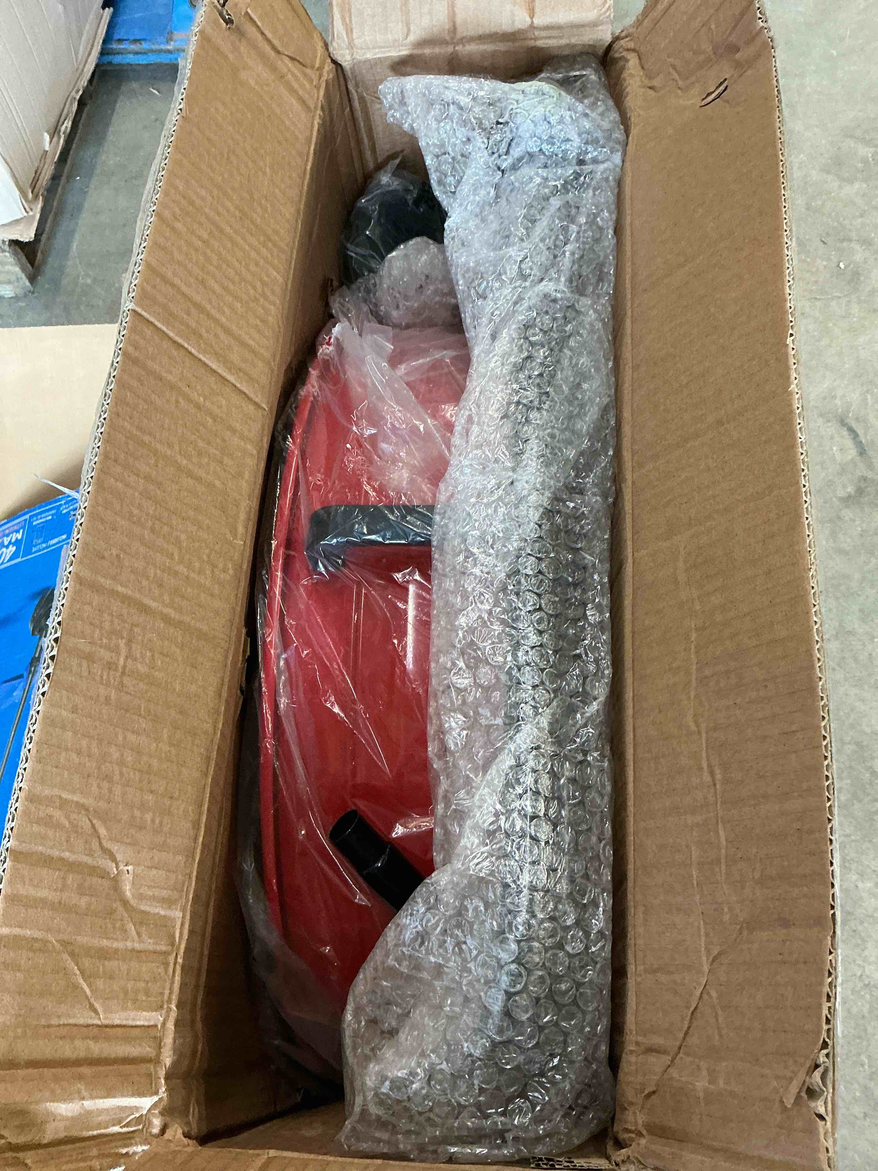 Condition photo showing New/Like New for warmlrec industrial fan 24 inch heavy duty drum 3 speed 8800 cfm air circulation high velocity fan for warehouse, workshop, factory, commercial, residential and greenhouse red