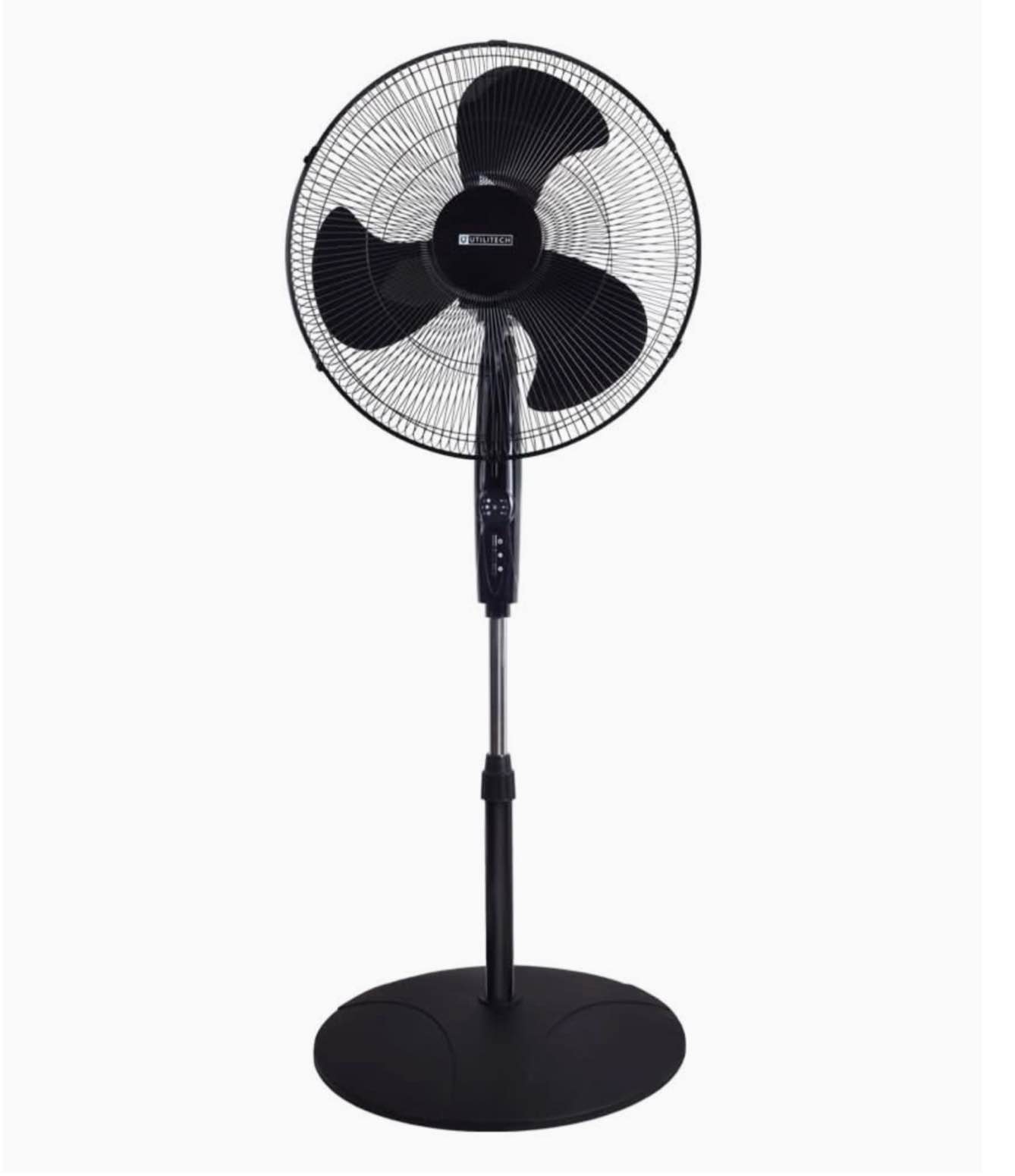 pedestal fan with remote for bedroom, living room, office, adjustable height, dual-layered blades, 3 speeds