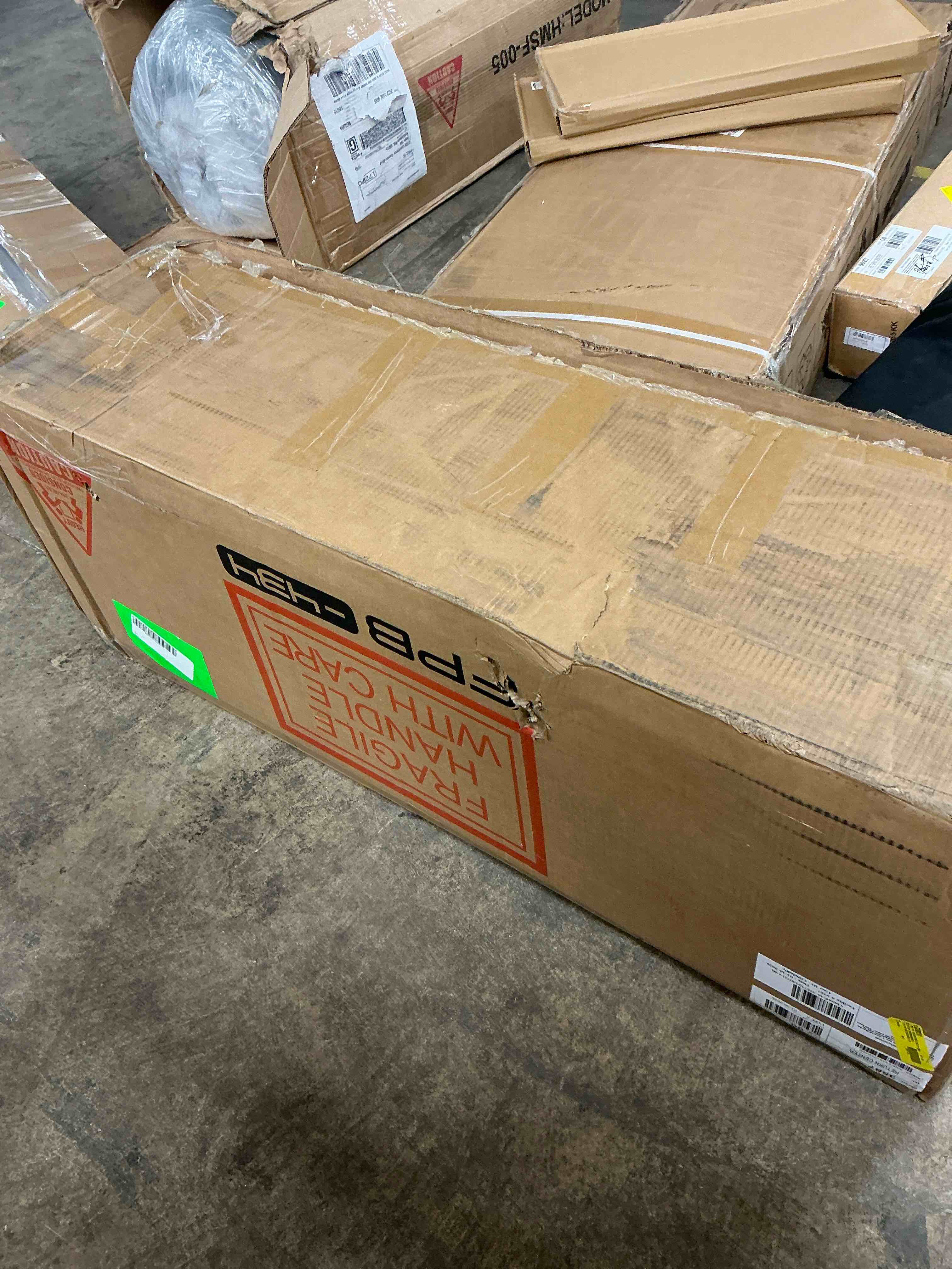 Condition photo showing New/Like New for homfa 62? farmhouse pantry cabinet with microwave shelf, kitchen hutch with adjustable shelves, 5-doors freestanding cupboard for living dining room, white