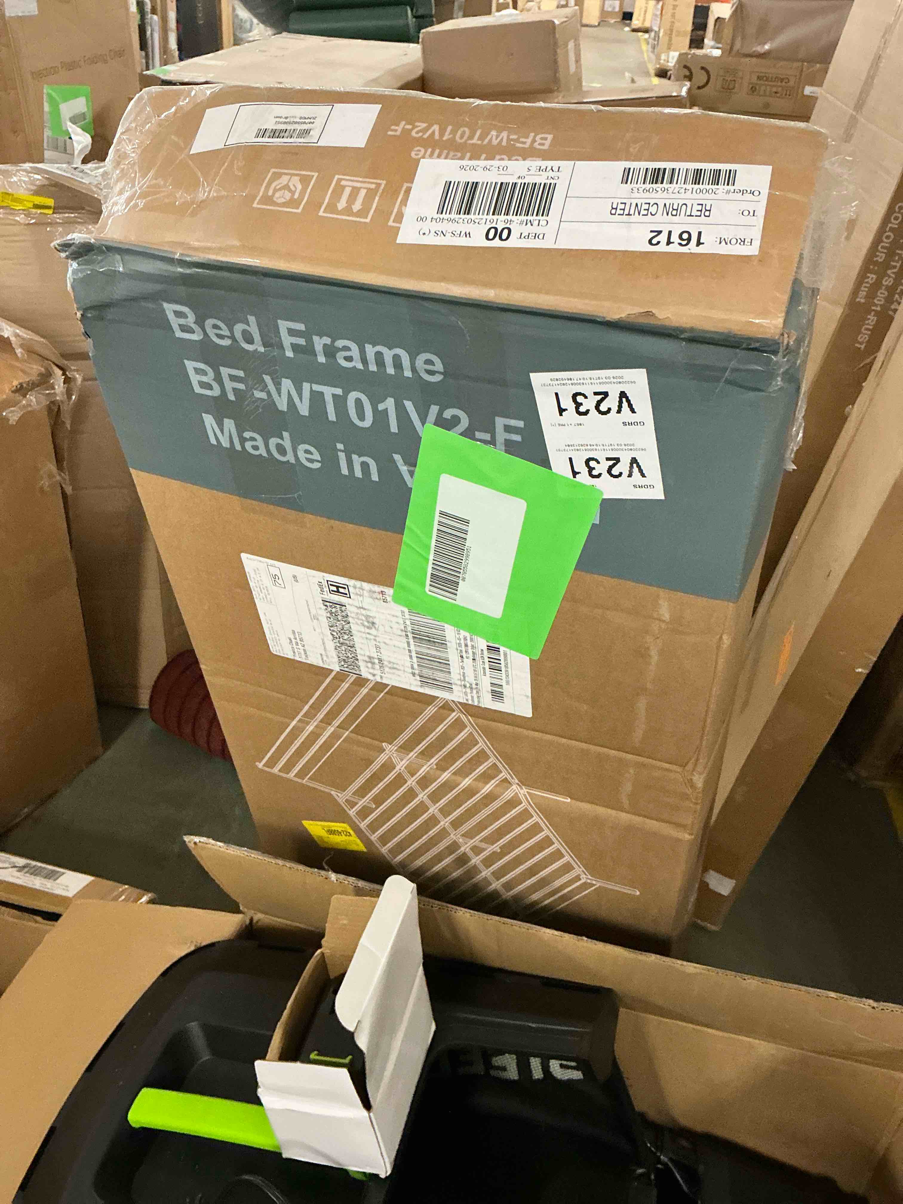 Condition photo showing Good Condition for edx full size metal bed frame with wooden headboard, under bed storage, 800lbs support, noise-free, no box spring needed, easy assembly, brown