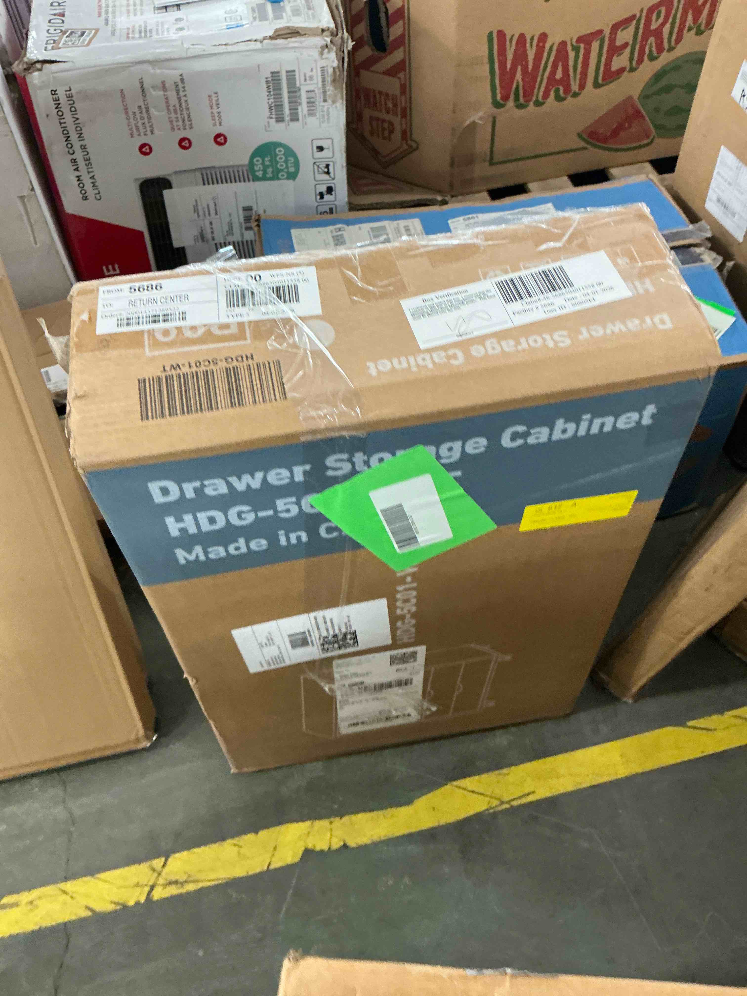 Condition photo showing New/Like New for concetta 5 drawer storage cabinet with wheels for bedroom  home  office organization  white