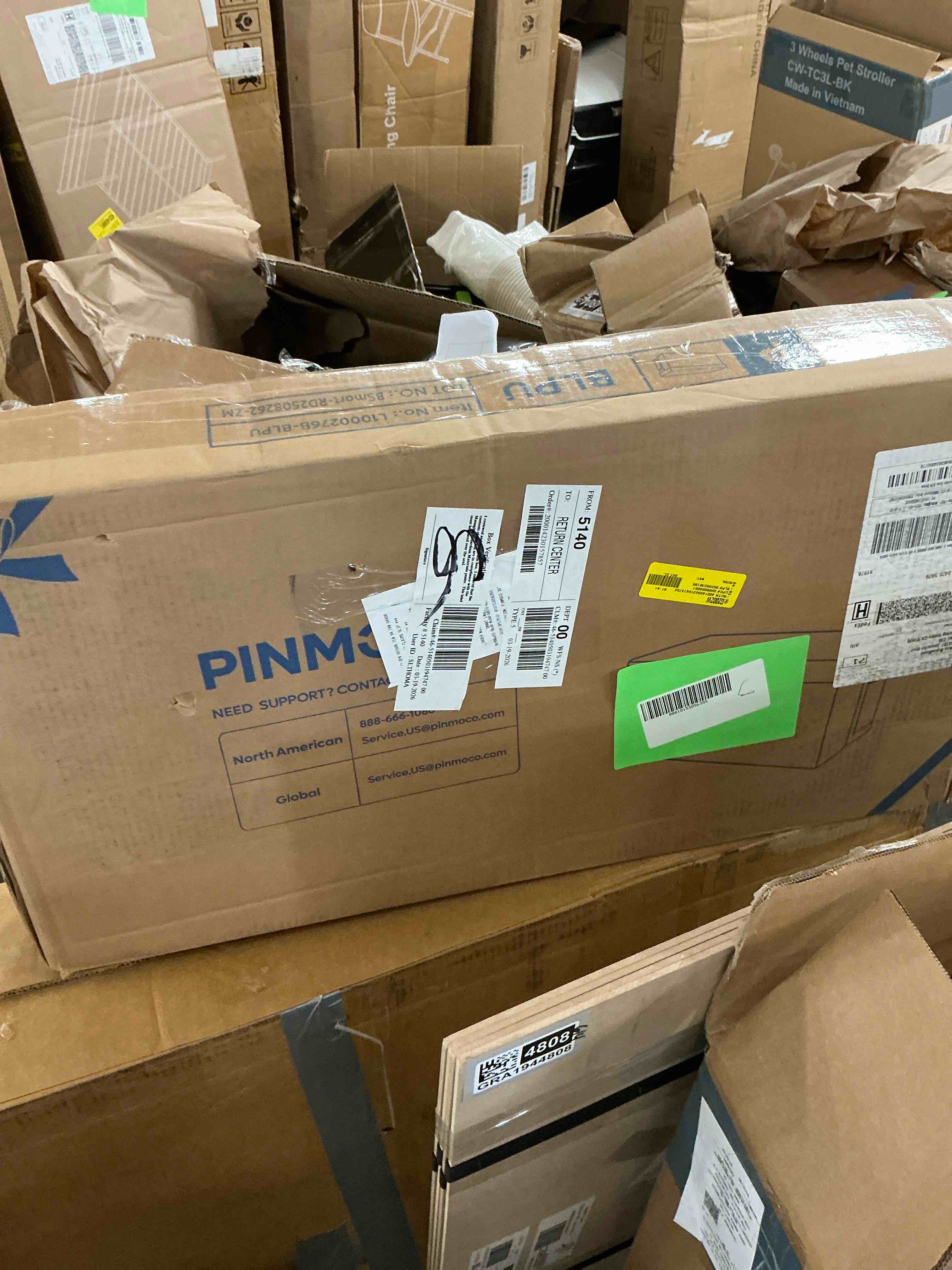 Condition photo showing New/Like New for pinmoco 43" storage ottoman bench folding leather storage bench with side pocket for entryway living room, black