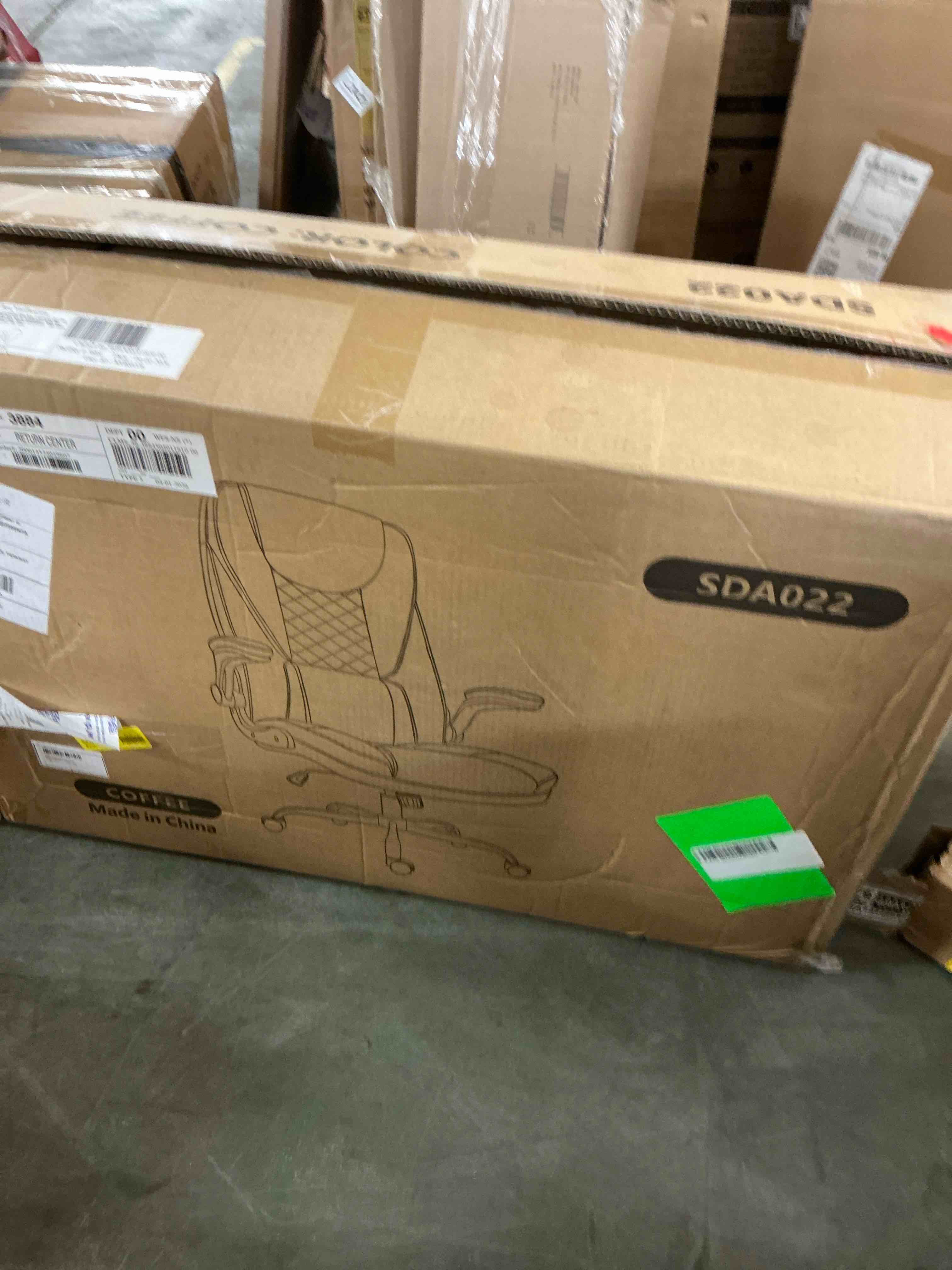 Condition photo showing New/Like New for coolhut executive office chair home office desk chairs, ergonomic computer faux leather desk chair with adjustable flip-up arms, lumbar support swivel task chair with rocking function, coffee