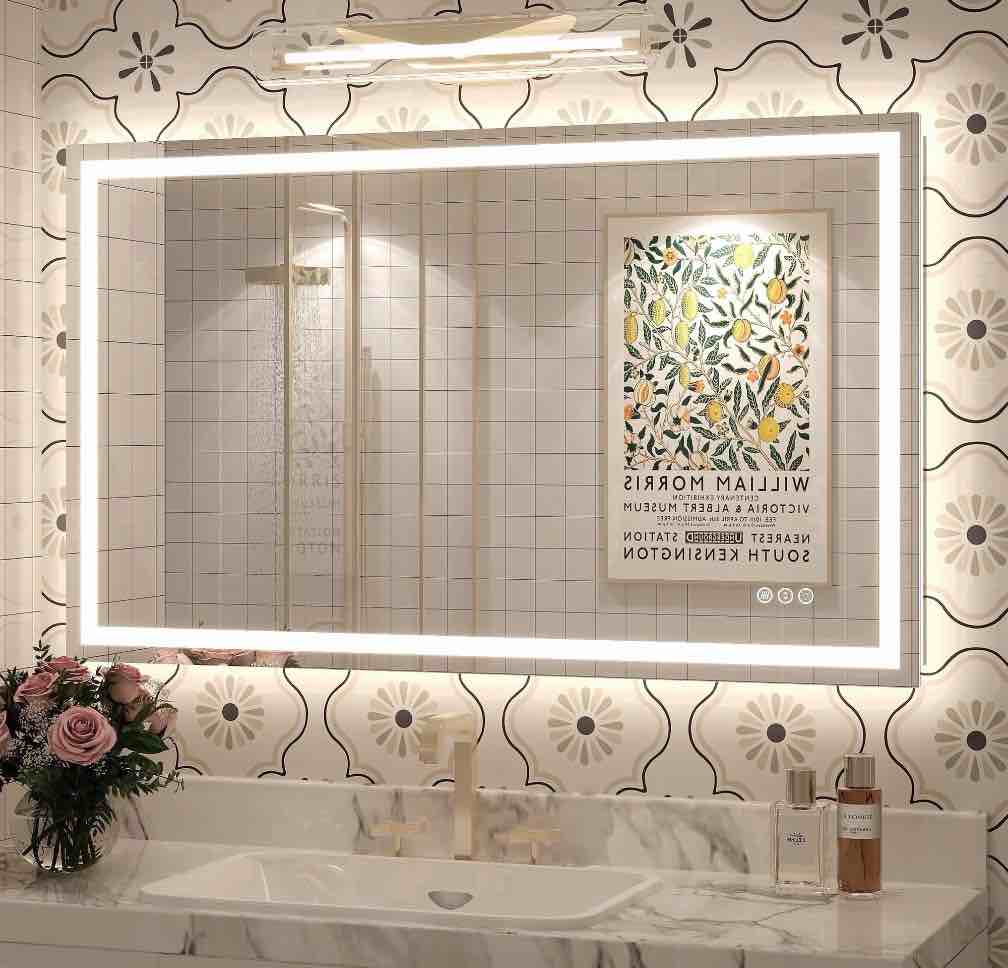 GODCHAR 40 x24  LED Bathroom Mirror  24V Pro Backlit & Frontlit Vanity Mirror  UL Certified Anti-Fog Dimmable