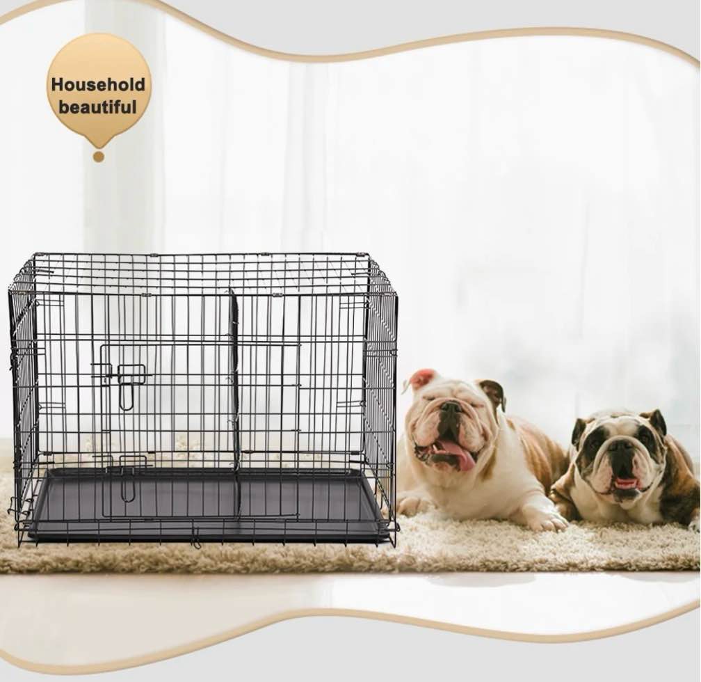 BestPet Folding Pet Kennel with Divider  Metal  Small  30