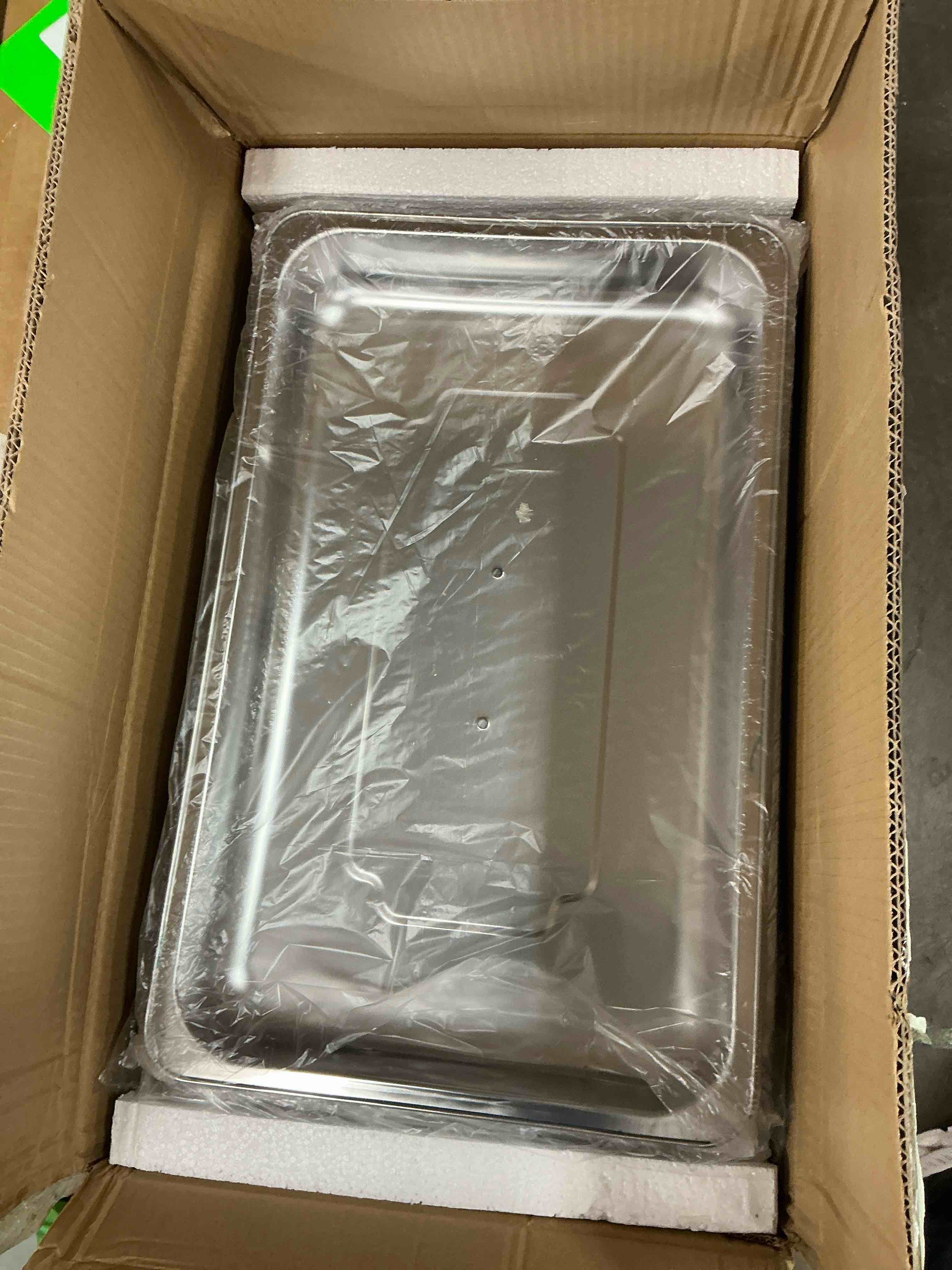 Condition photo showing New/Like New for jacgood chafing dish buffet set 4 pack 8qt full pan stainless steel food warmer chafer complete set with water pan chafing fuel holder for home party buffets wedding banquet catering events