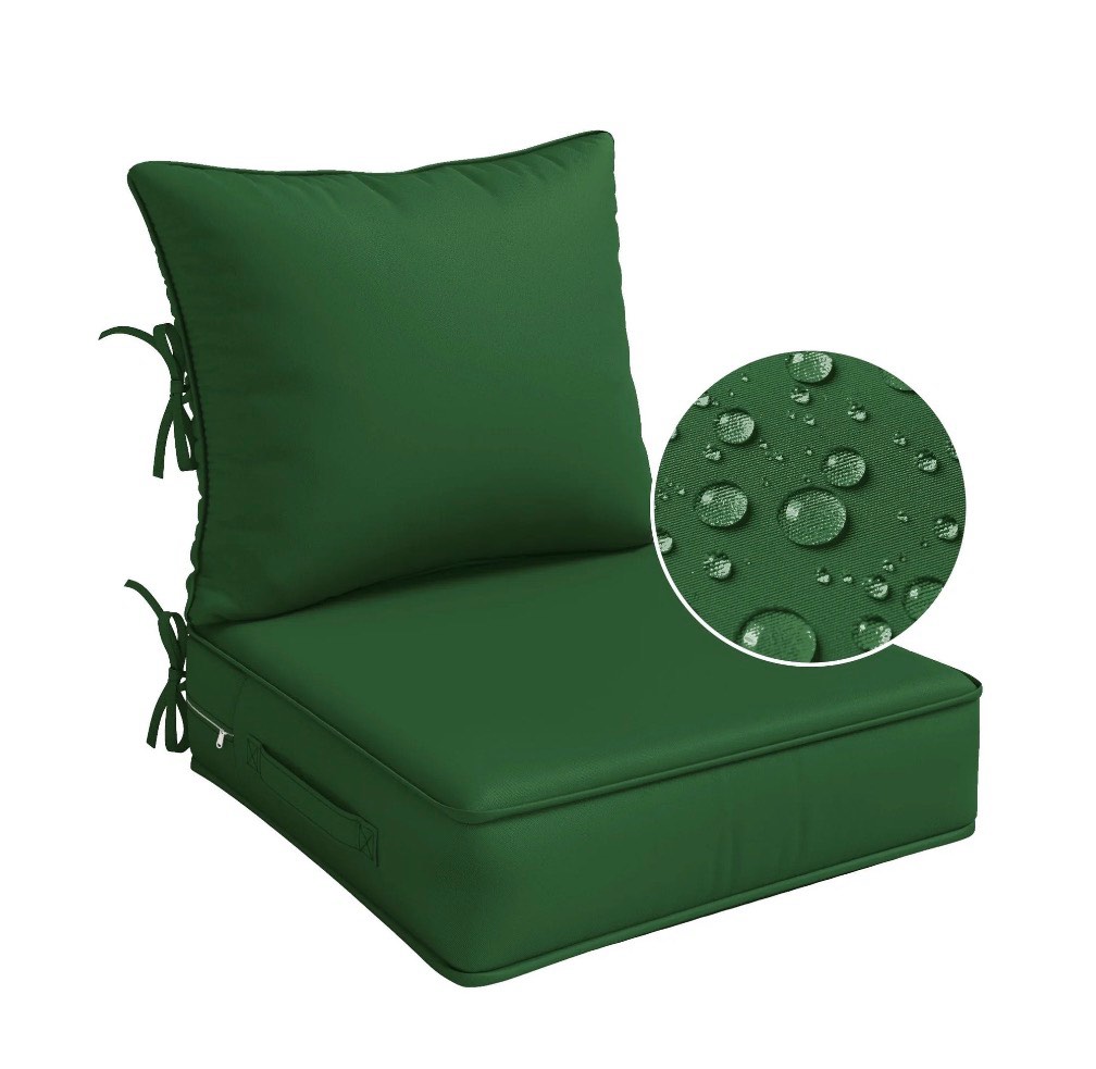 kimunuk outdoor deep seat cushion set for patio furniture, waterproof & fade resistant, 19" l x 19" w x 4" h, green