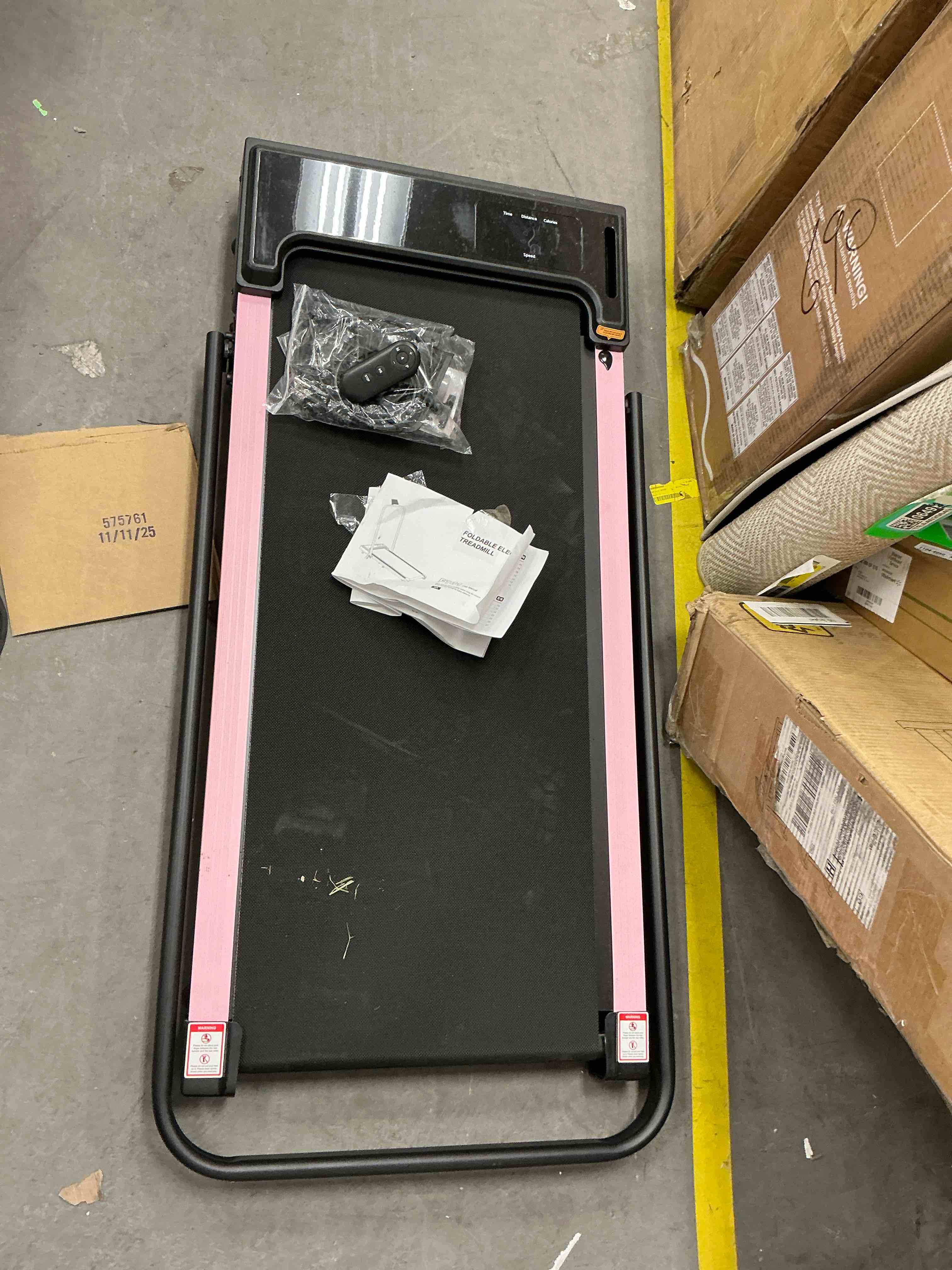 Condition photo showing Good Condition for foldable electric treadmill family treadmill with lcd display and pad holder motorized running jogging machine easy assembly fitness exercise equipment for home gym office