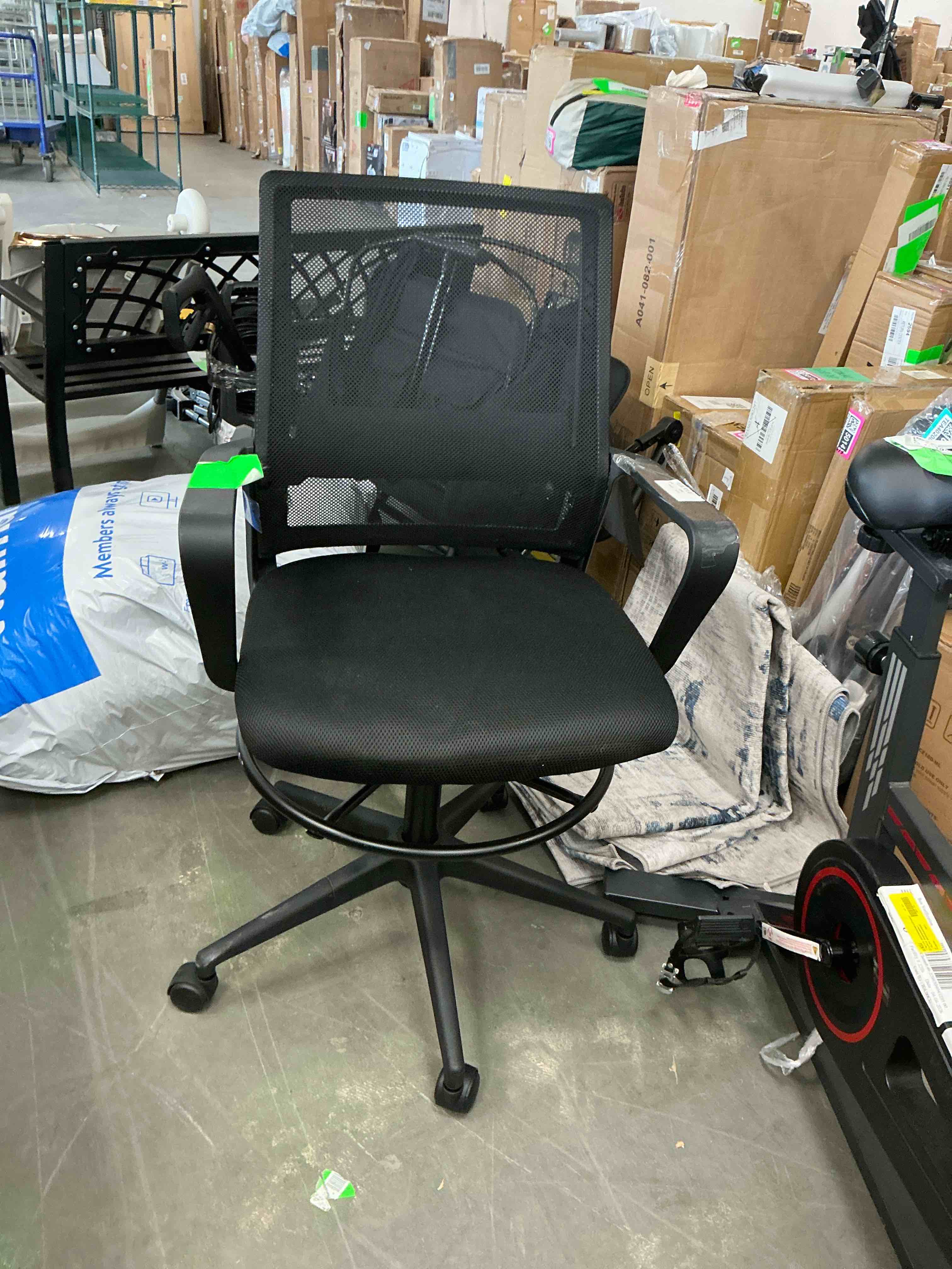 Condition photo showing Good Condition for mesh ergonomic drafting chair - tall office chair for standing desks with lumbar support, adjustable foot - tall office chair for standing desk (black)