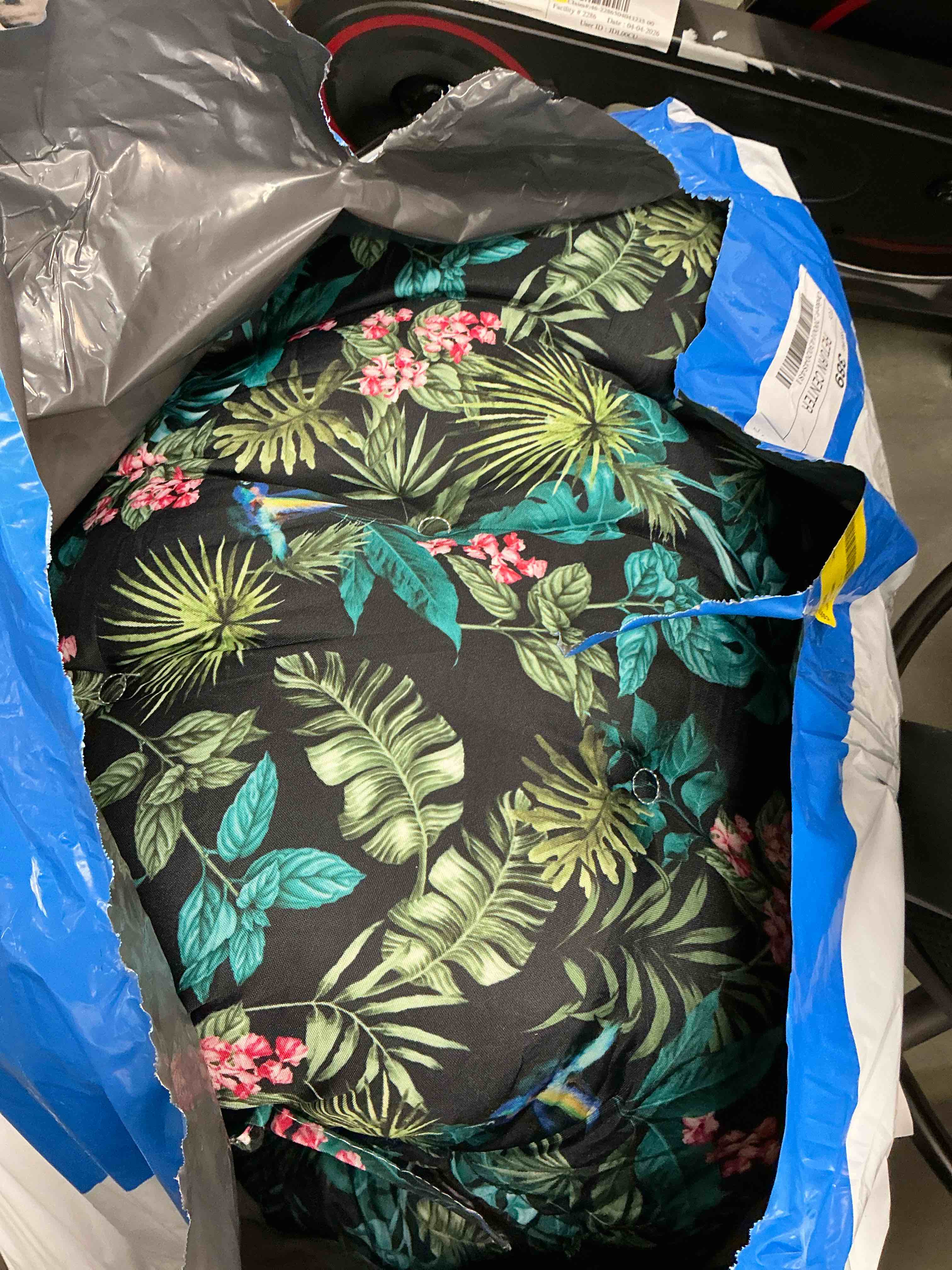 Condition photo showing Good Condition for porch swing cushion 60in, waterproof bench cushion for outdoor furniture, 2-3 seater replacement glider cushion with ties for backyard and garden?hummingbird 60")