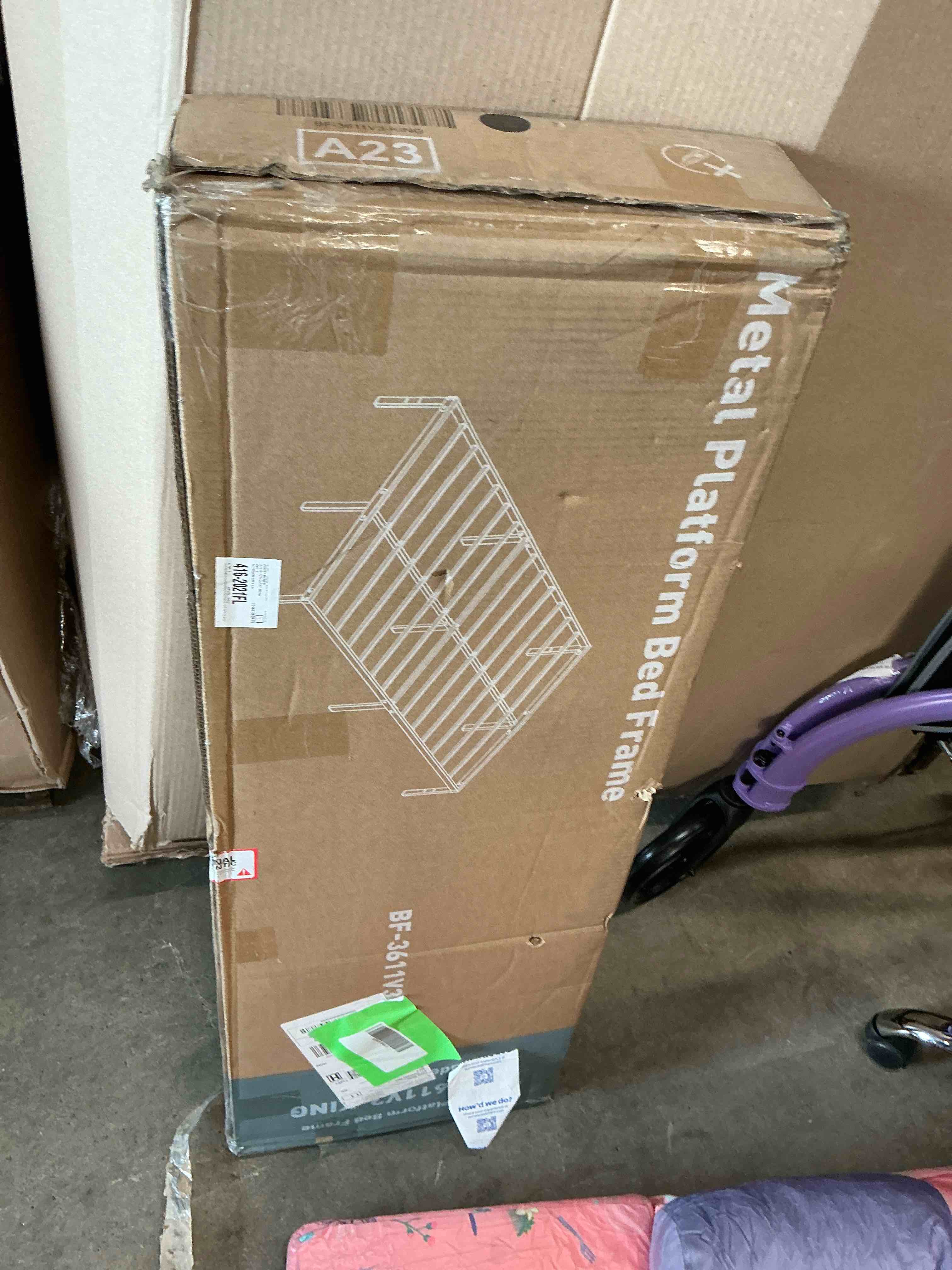 Condition photo showing New/Like New for edx 14 inches king bed frame, heavy duty metal platform with storage space under frame, no box spring needed king size bed frame, black