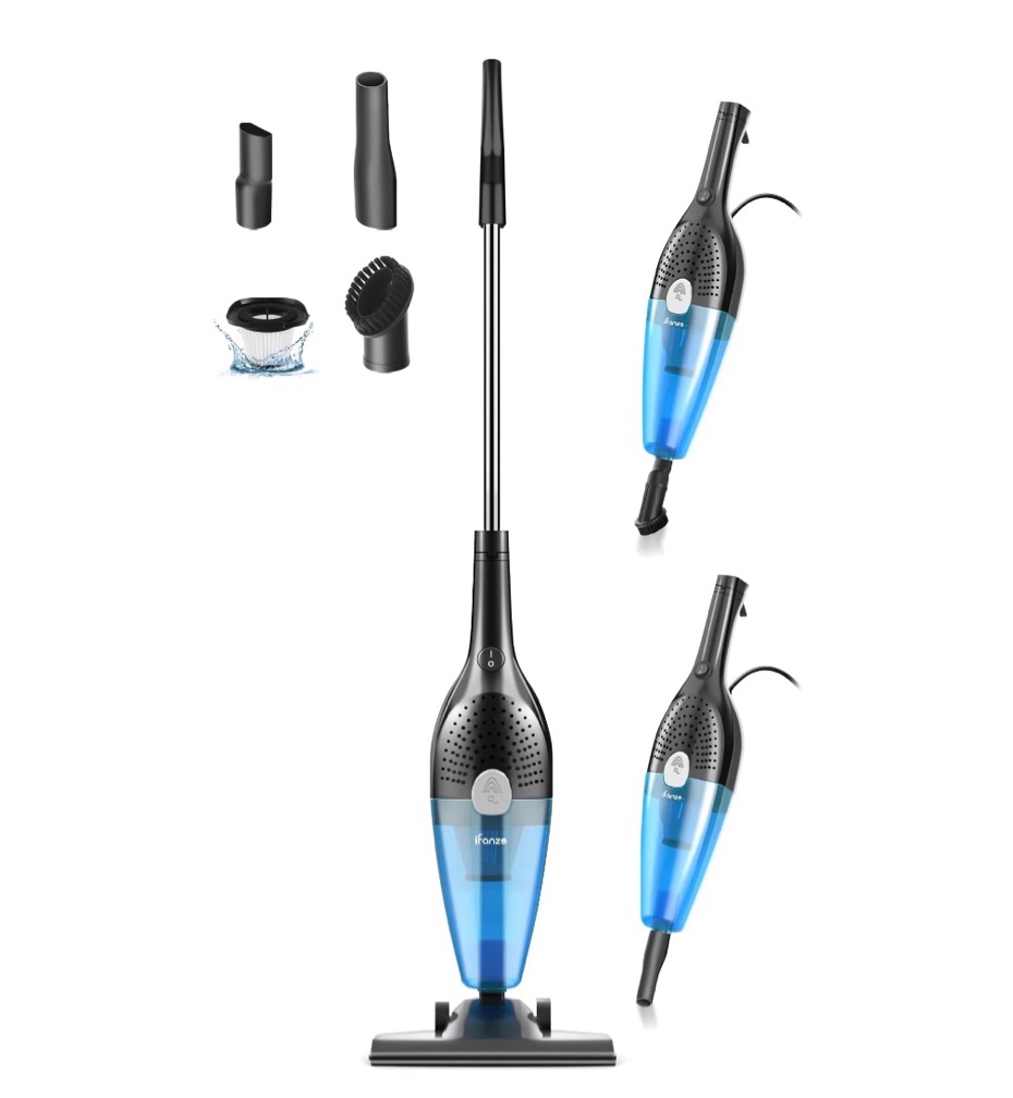 emossie corded stick vacuum cleaners, 25kpa lightweight handheld multi-surface 3-in-1 small vacuum cleaners, 1000w motor household vacuum for home hardwood floor carpet car pet hair, black, br602