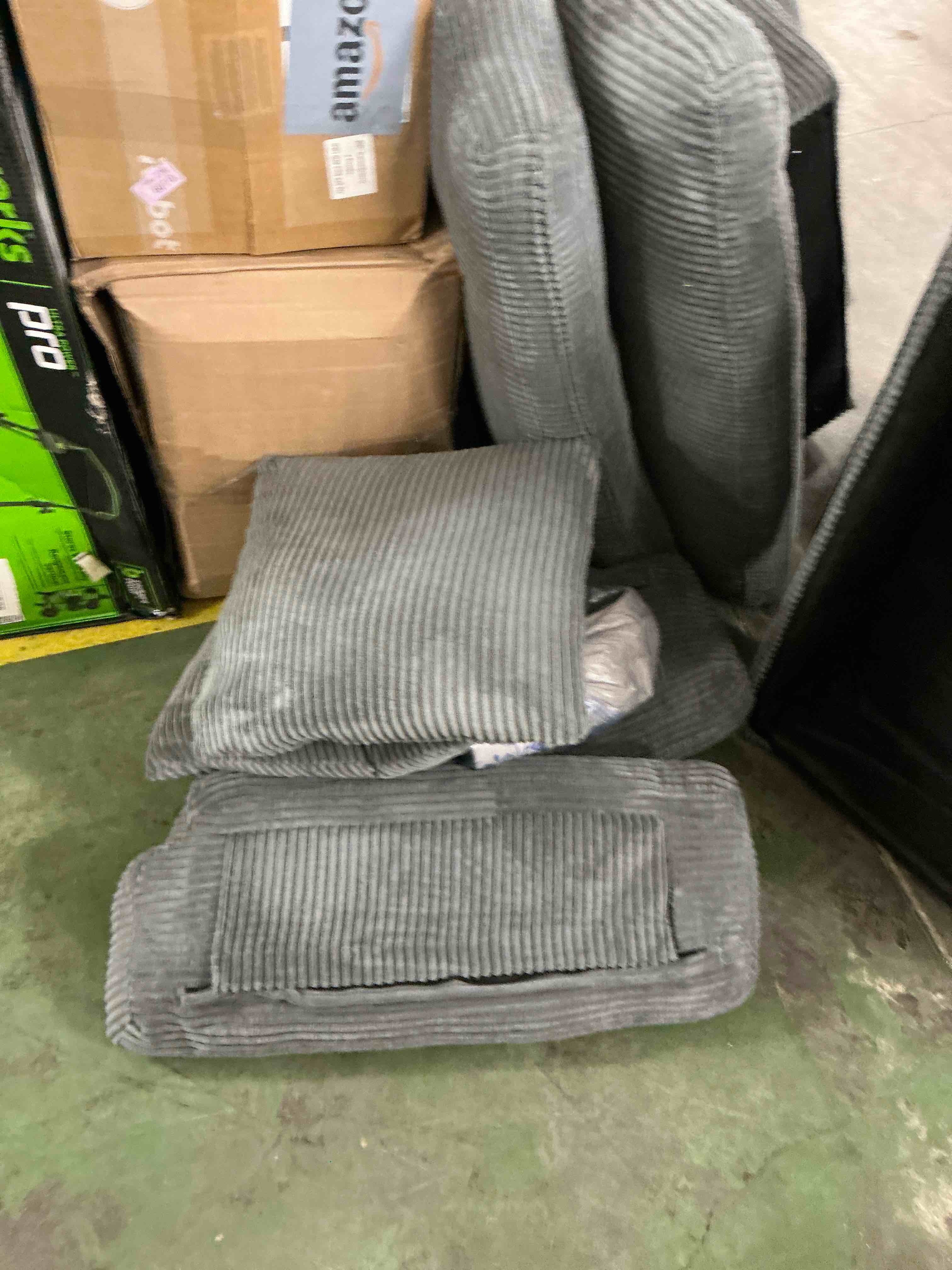 Condition photo showing Good Condition for patbrela 83" corduroy sofa, loveseat sofa with extra deep seat couches, comfy upholstered couch for living room, no assembly with 2 pillows, gray