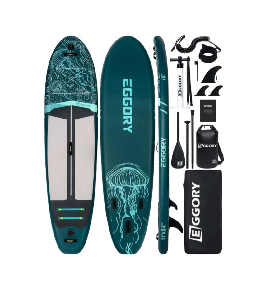EGGORY Inflatable Stand Up Paddle Boards 11 x34 x6 with Premium SUP Paddle Board Accessories  Wide Stable Design  Anti-Slip Comfort Deck for Water sports for Youth & Adults