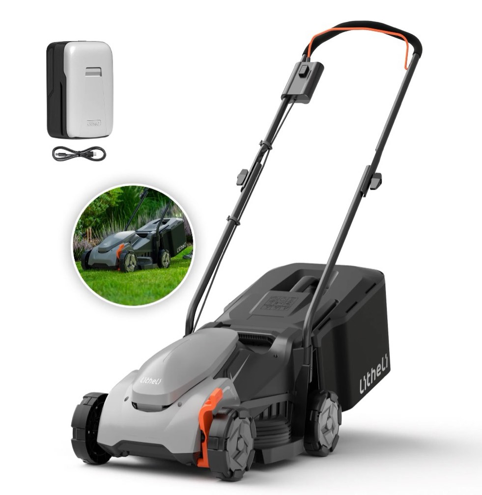 Litheli Cordless Lawn Mower  2*20V Electric Lawn Mowers  15 Inch  Adjustment Heights  Light Weight  With 2*4.0Ah Portable Battery  for Garden/Yard/Farm