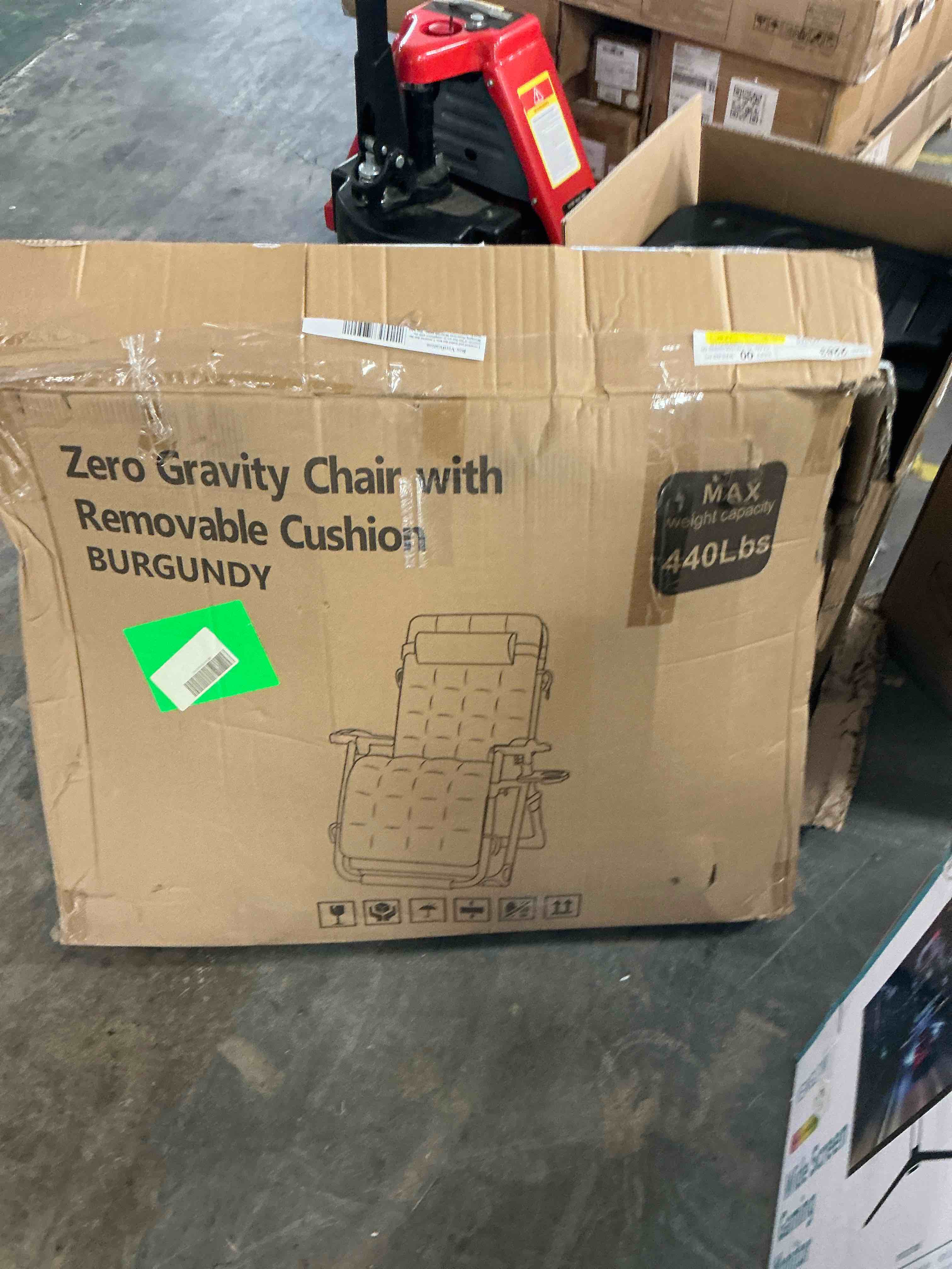 Condition photo showing Good Condition for pnkkodw zero gravity chair with upgraded alloy steel lock removable cushion cup holder, 440lbs capcity folding patio recline lawn chair for indoor/outdoor use,claret