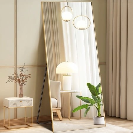 concetta 76 x34 rectangle full length mirror full body standing mirror floor mirrors gold