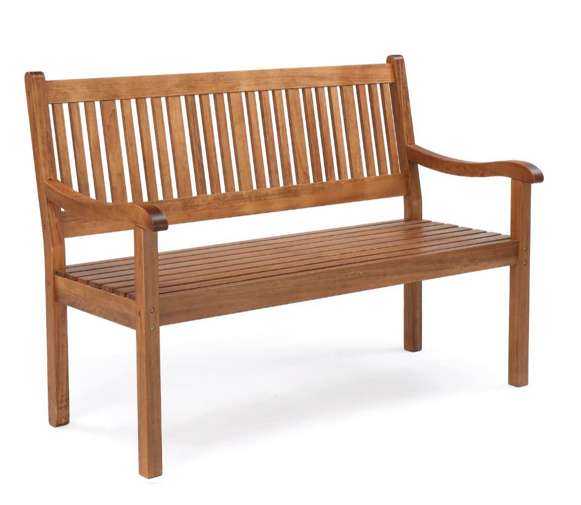 ktaxon 50" patio wood bench,all weather slatted backrest bench for lawn yard park deck (natural,800lbs)