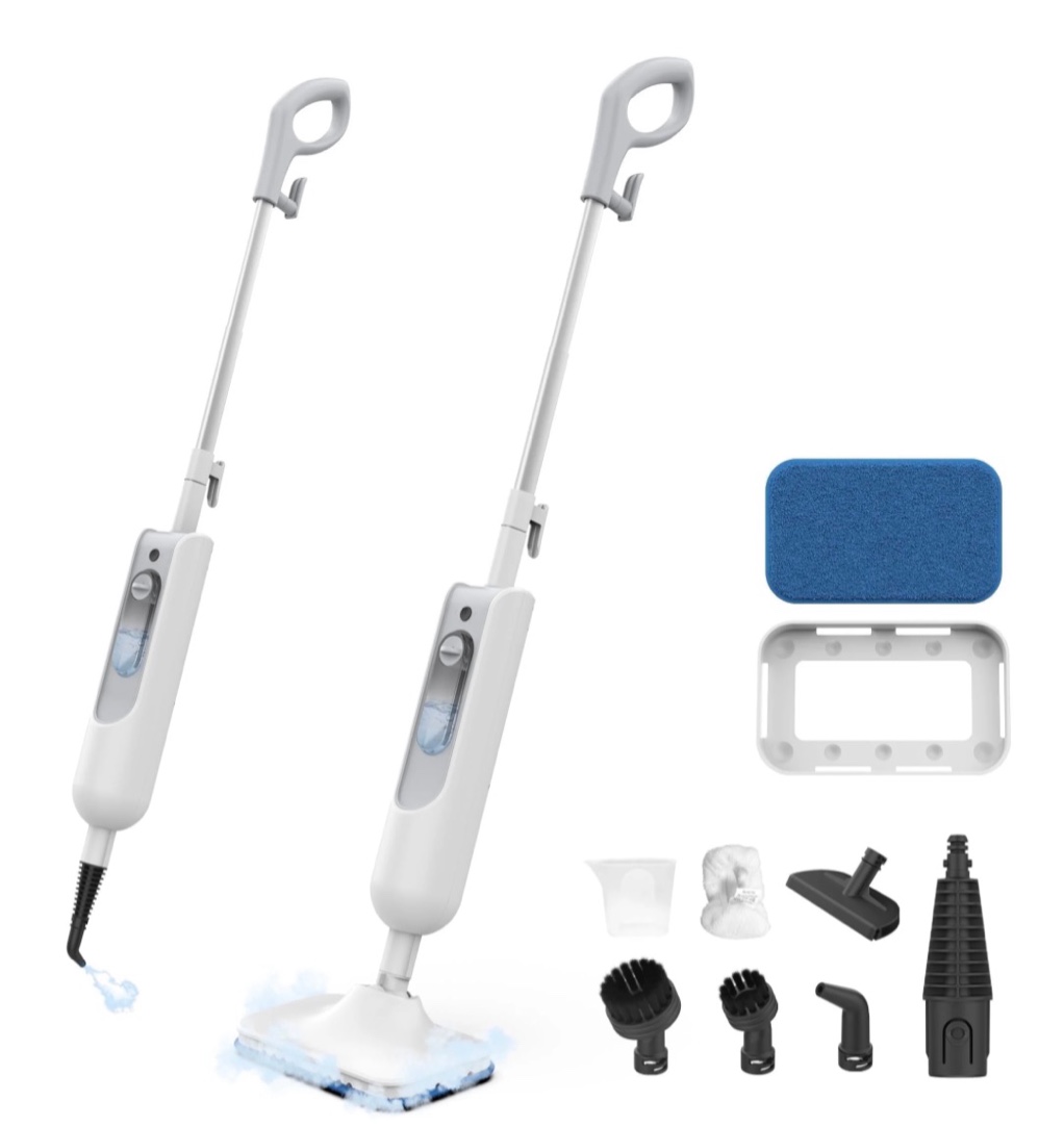 yoma steam mop,6 in 1 scrubbing steam vacmop for kitchen,hardwood floor,marble floor,carpet