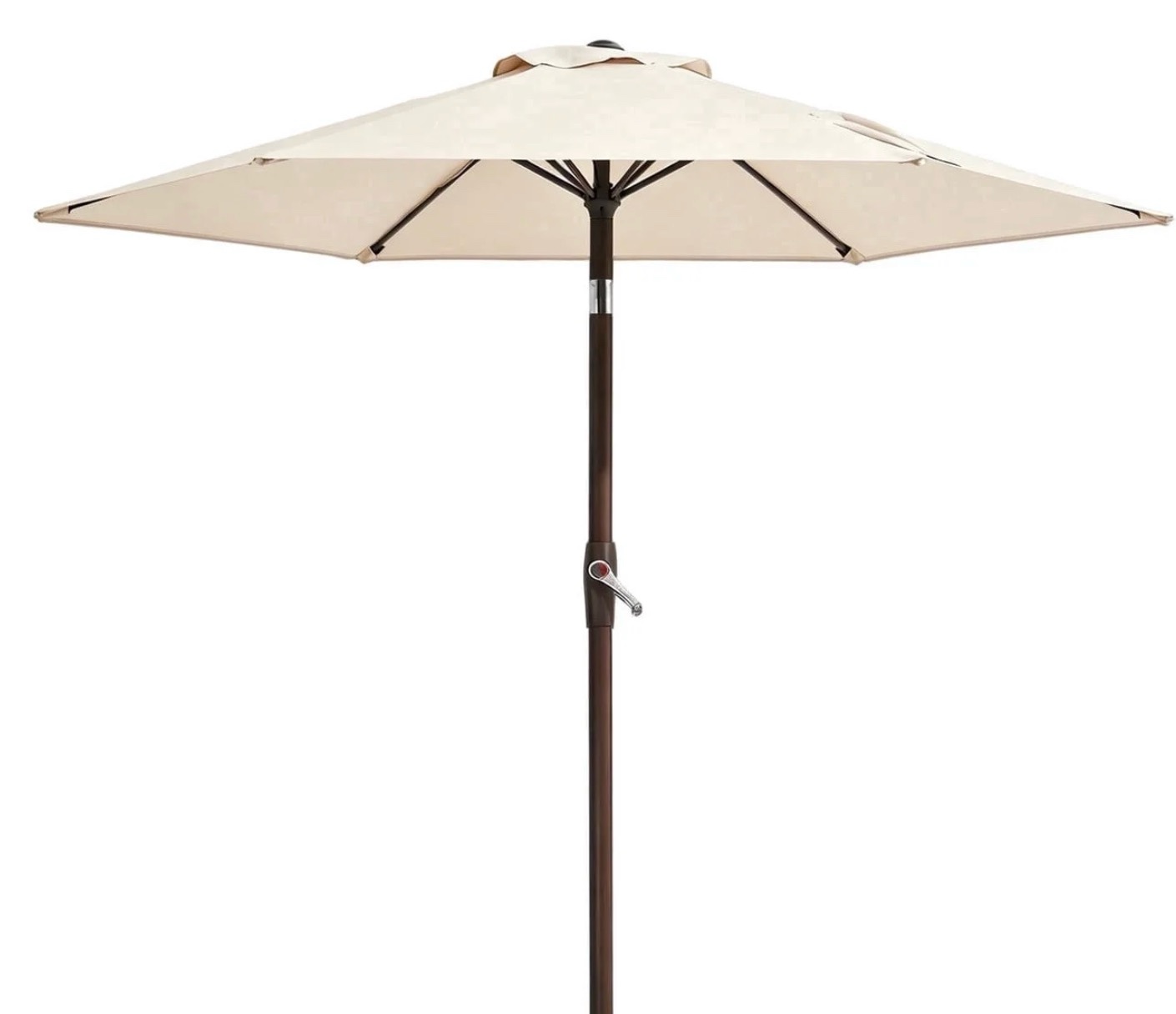 napwant 7.5ft patio umbrella, 6 sturdy ribs outdoor table umbrella with push-button tilt & crank for garden, deck, and pool cream beige