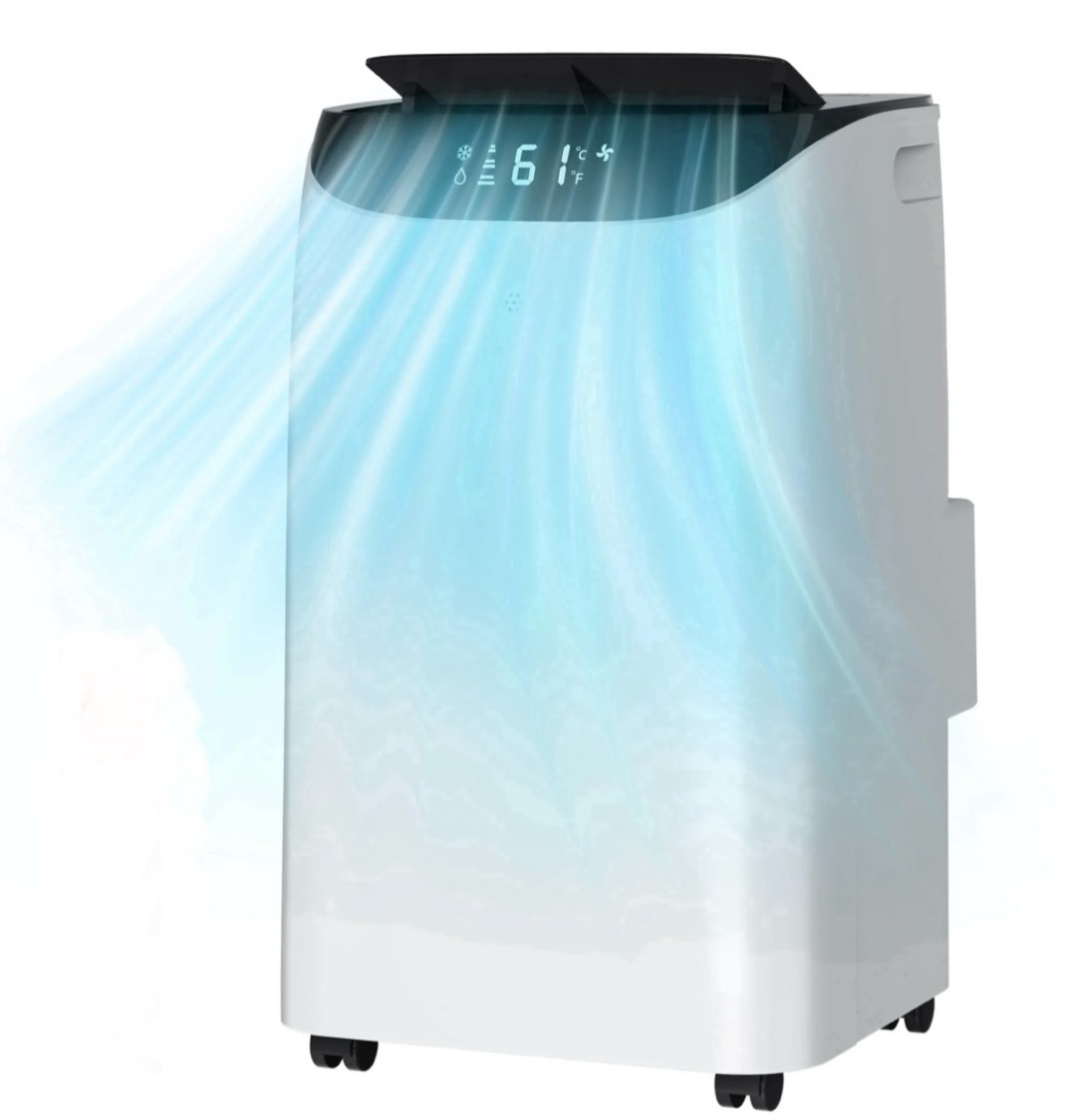 lcxmtv 14000 btu portable air conditioners cools up to 700 sq. ft., portable ac unit with cool, dehumidifier and fan, diy window kit, 24h timer sleep mode, for bedroom