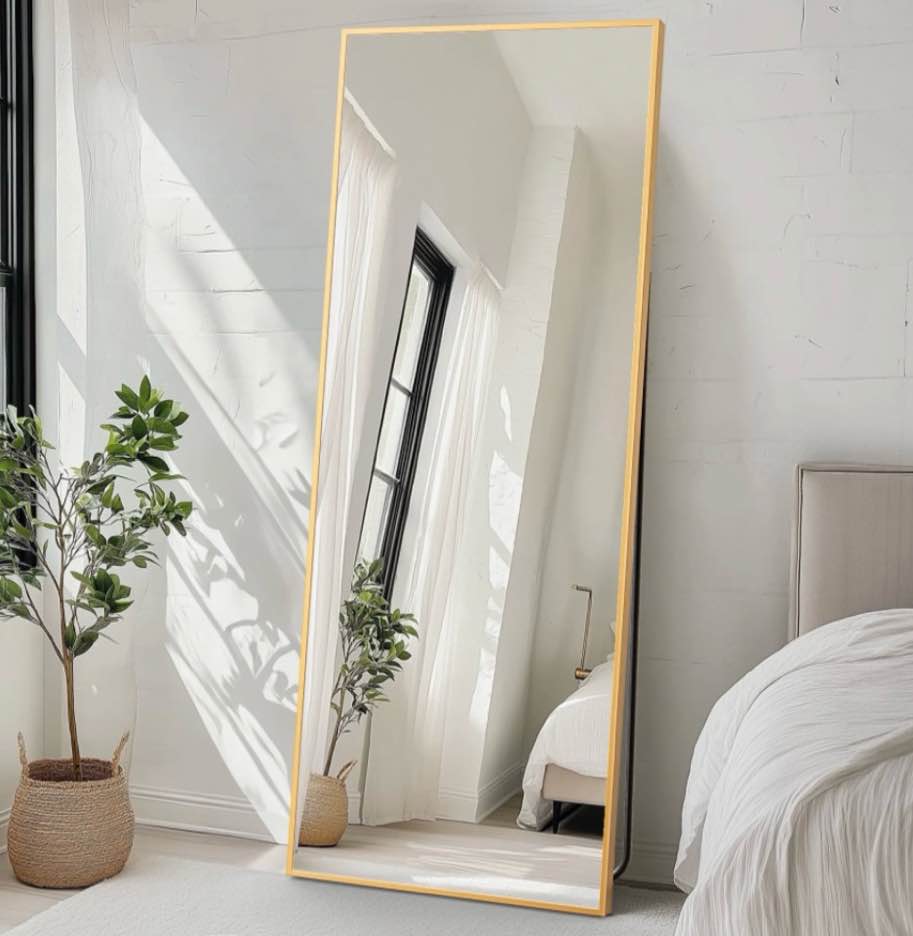 concetta 26 x71 rectangle full length mirror full body standing mirror floor mirror gold