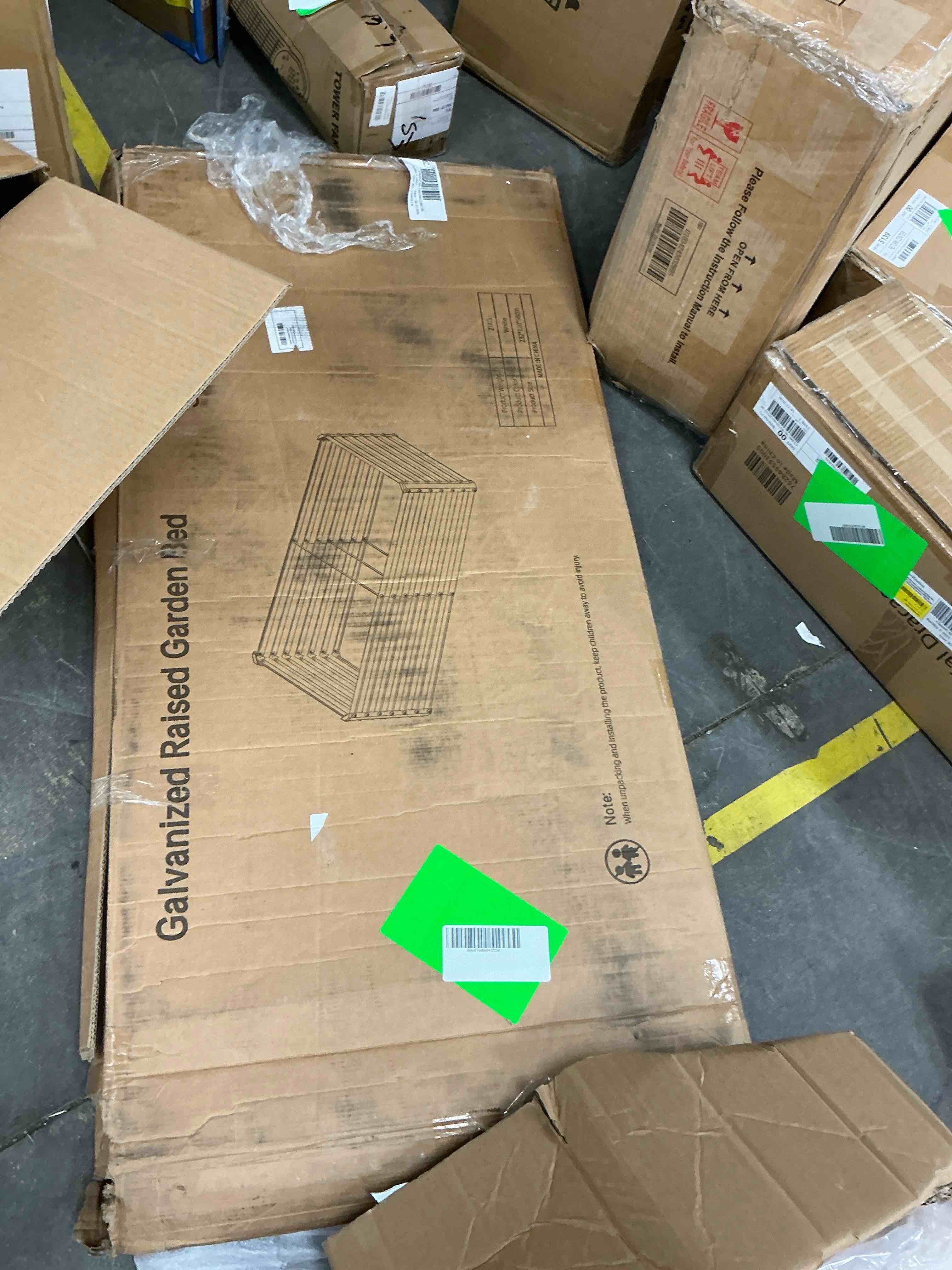 Condition photo showing Good Condition for snugniture 8x4x2ft white galvanized raised garden bed, large outdoor metal planter box kit for vegetables and flowers