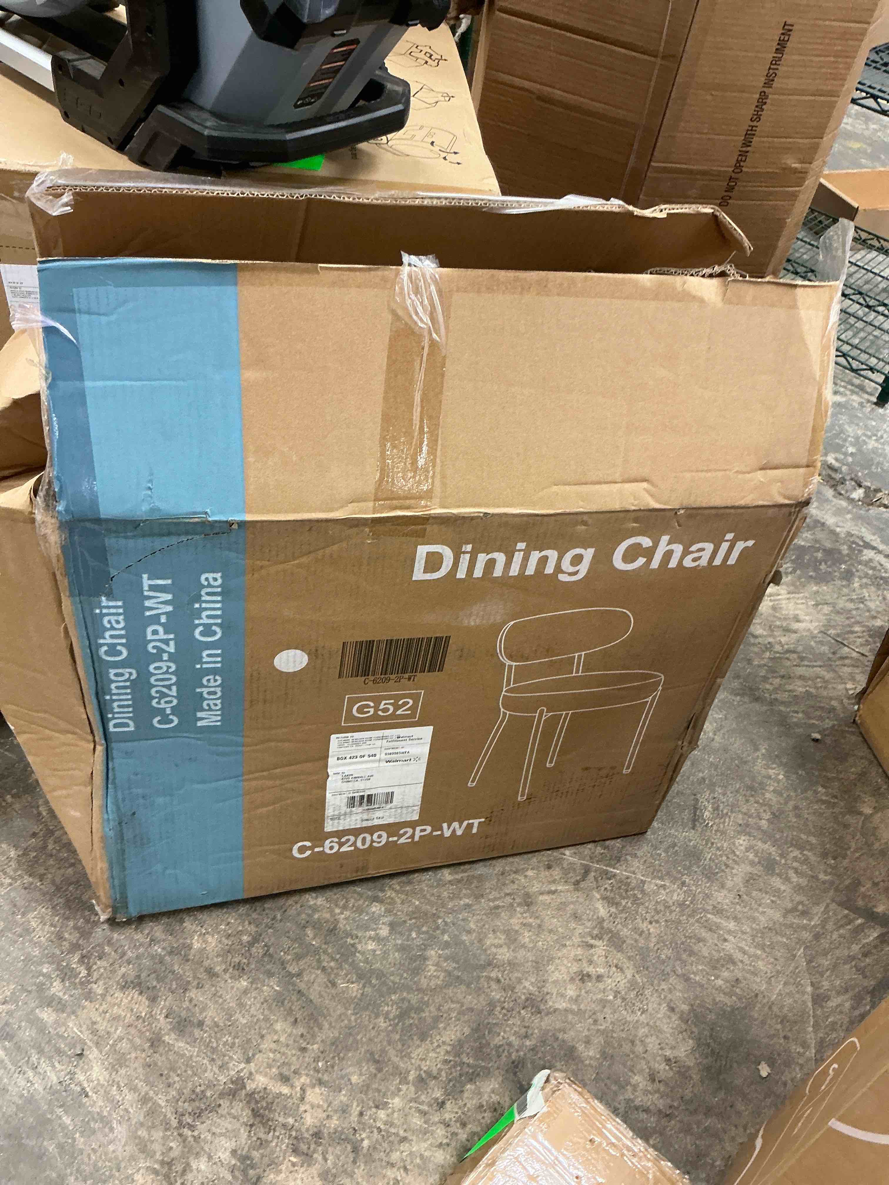 Condition photo showing New/Like New for edx upholstered dining chairs, mid century modern round dining room chairs for vanity for living room set of 2, white