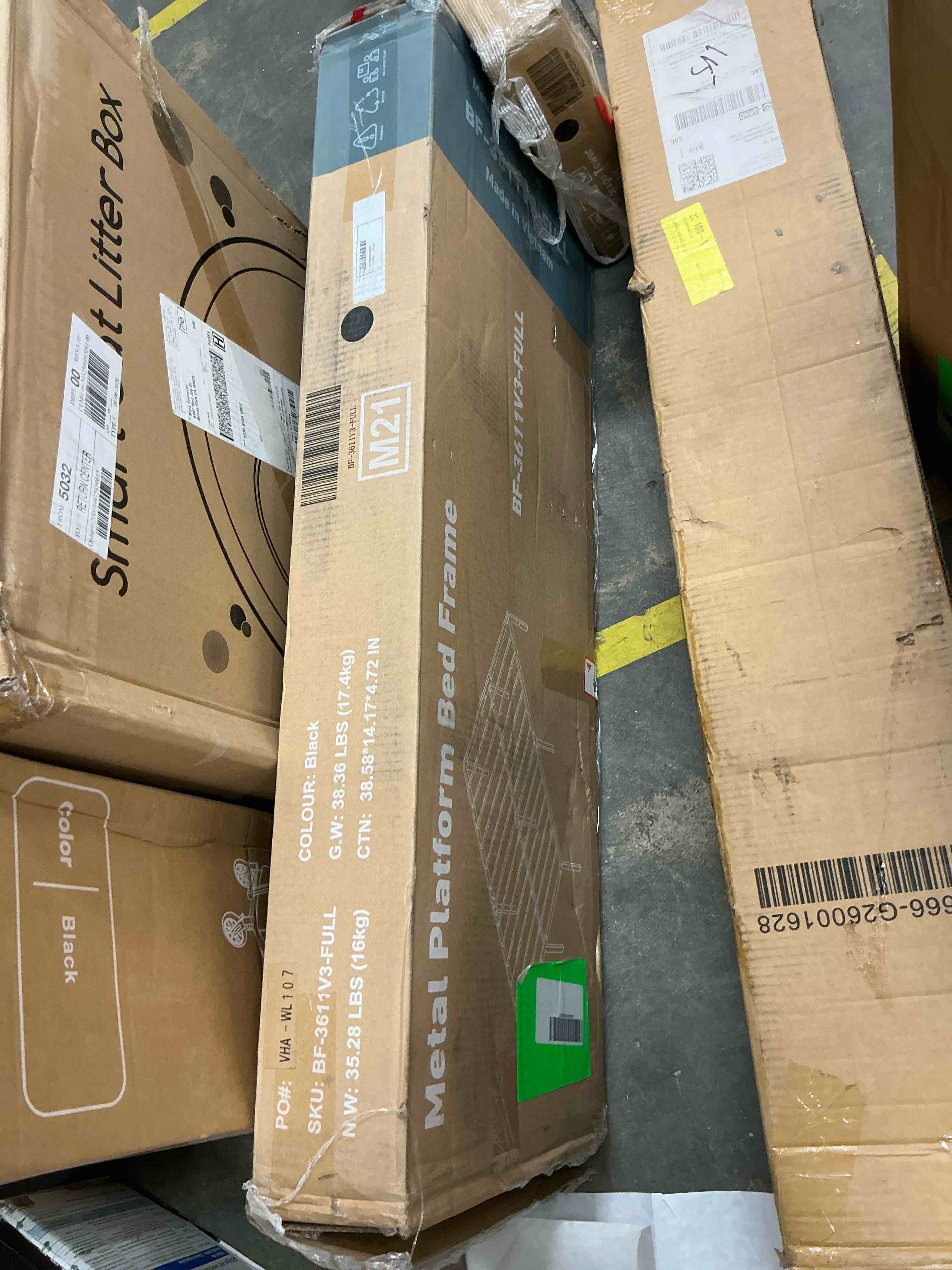 Condition photo showing Good Condition for edx 14 inches full bed frame, heavy duty metal platform with storage space under frame, no box spring needed full size bed frame, black