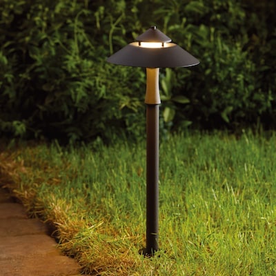 harbor breeze 90 -lumens bronze low voltage hardwired led outdoor path light 3000-k