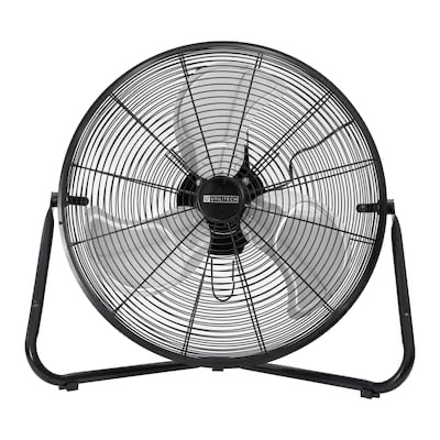 utilitech 20-in high velocity indoor floor fan, in black