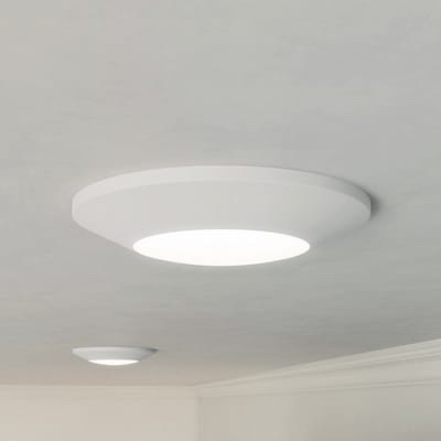 progress lighting 5cct 5.5-in white indoor 1 -light led tunable white flush mount light with polycarbonate shade