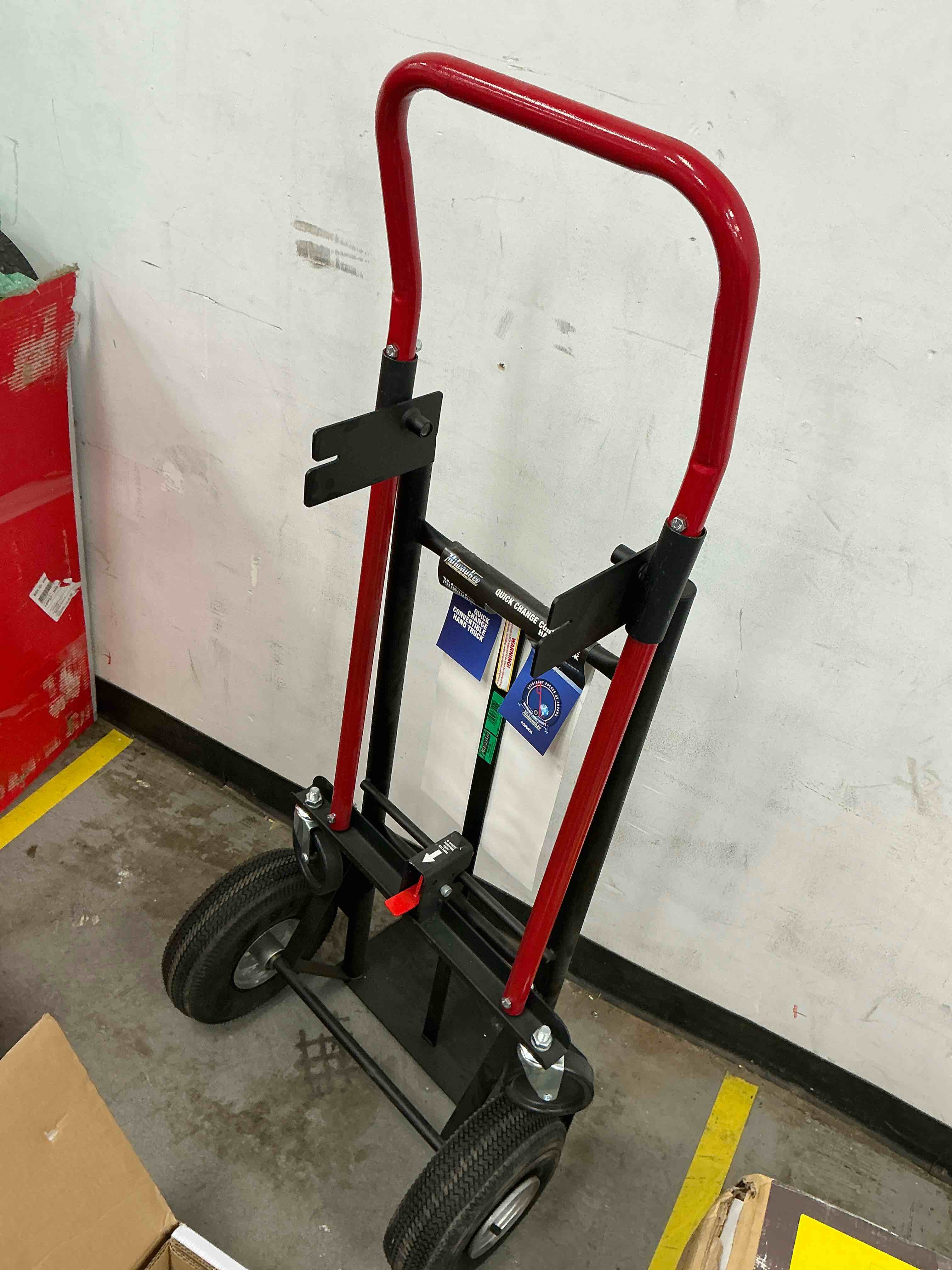 Condition photo showing Good Condition for milwaukee 800-lb capacity 4 -wheel multiple colors/finishes steel convertible hand truck
