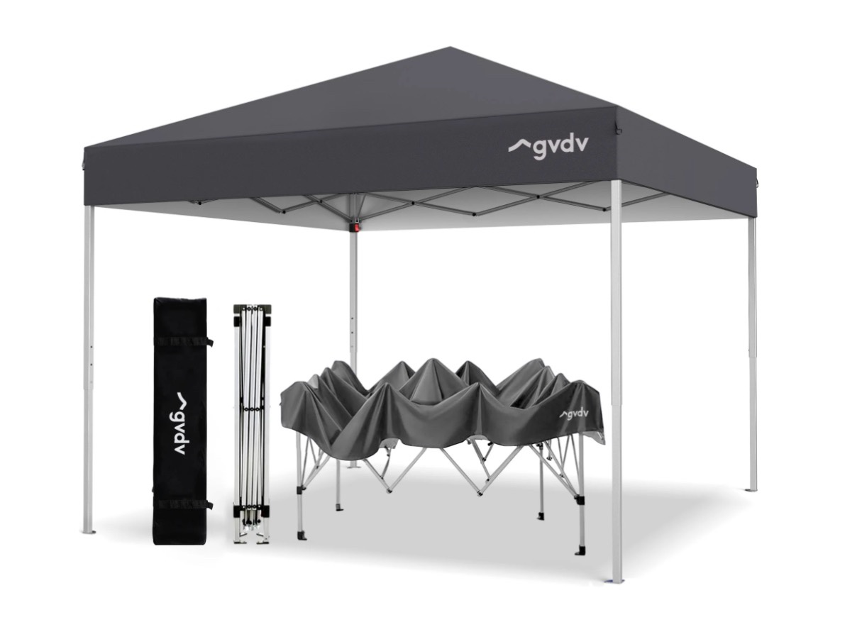 gvdv canopy tent, 10x10 ft easy pop up outdoor canopy tent, portable straight leg gazebo instant canopy