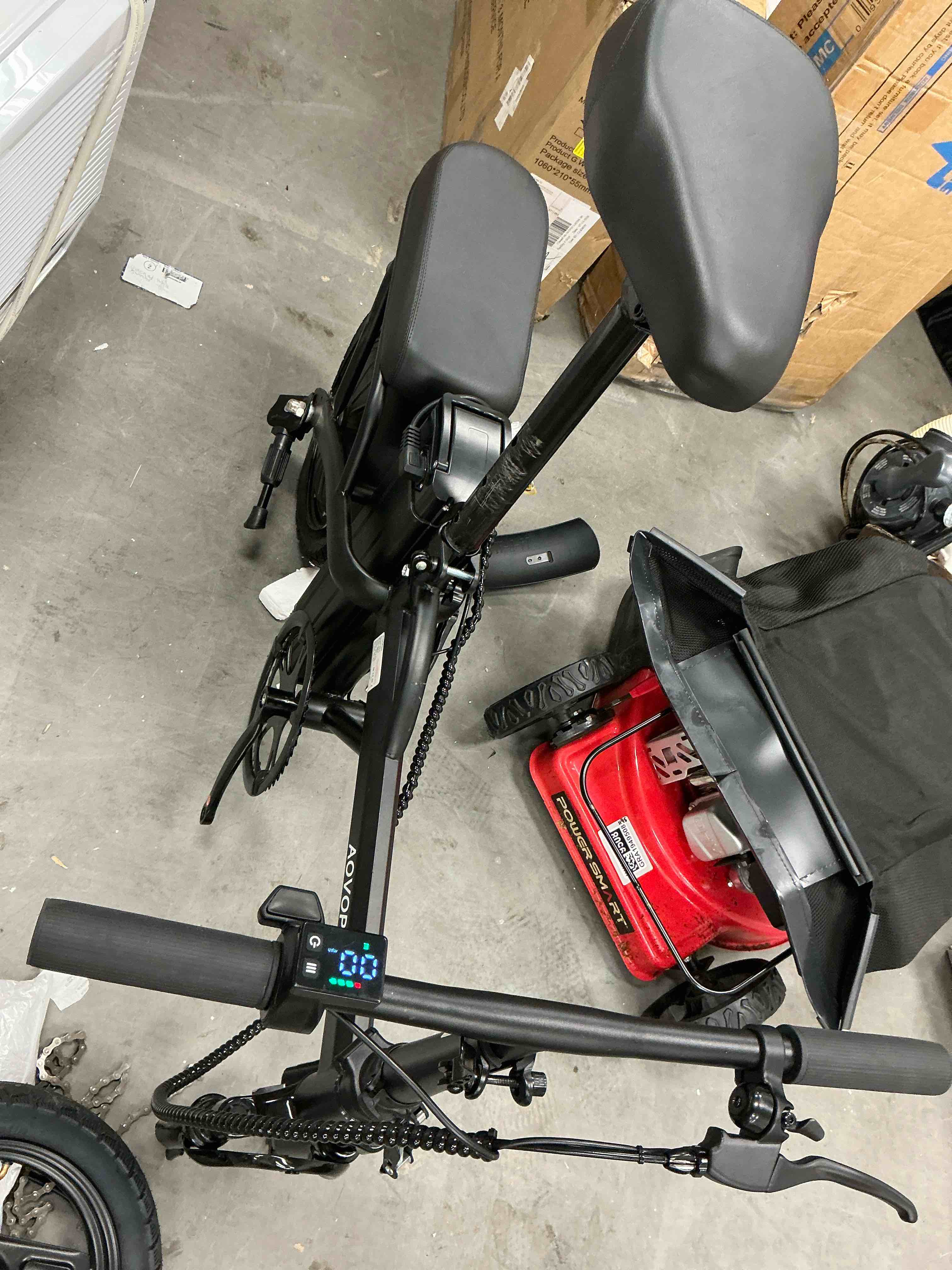 Condition photo showing As Is for electric bike 500w 48v 14 mini ebike for city commuter folding electric bicycle for adult with two seats ul2849