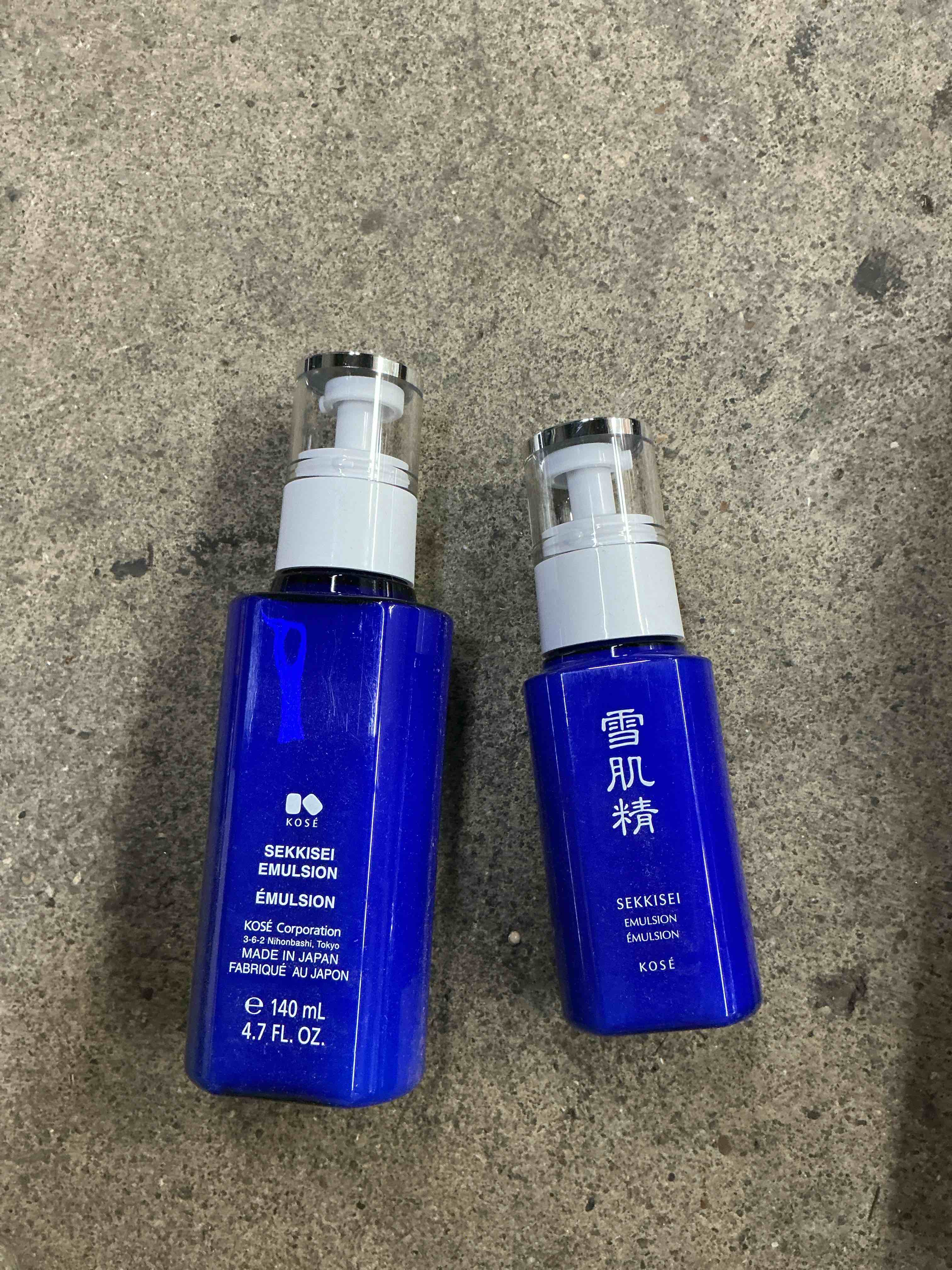 Condition photo showing New/Like New for sekkisei emulsion 2 bottles set: 4.7 ounce & 2.3 ounce