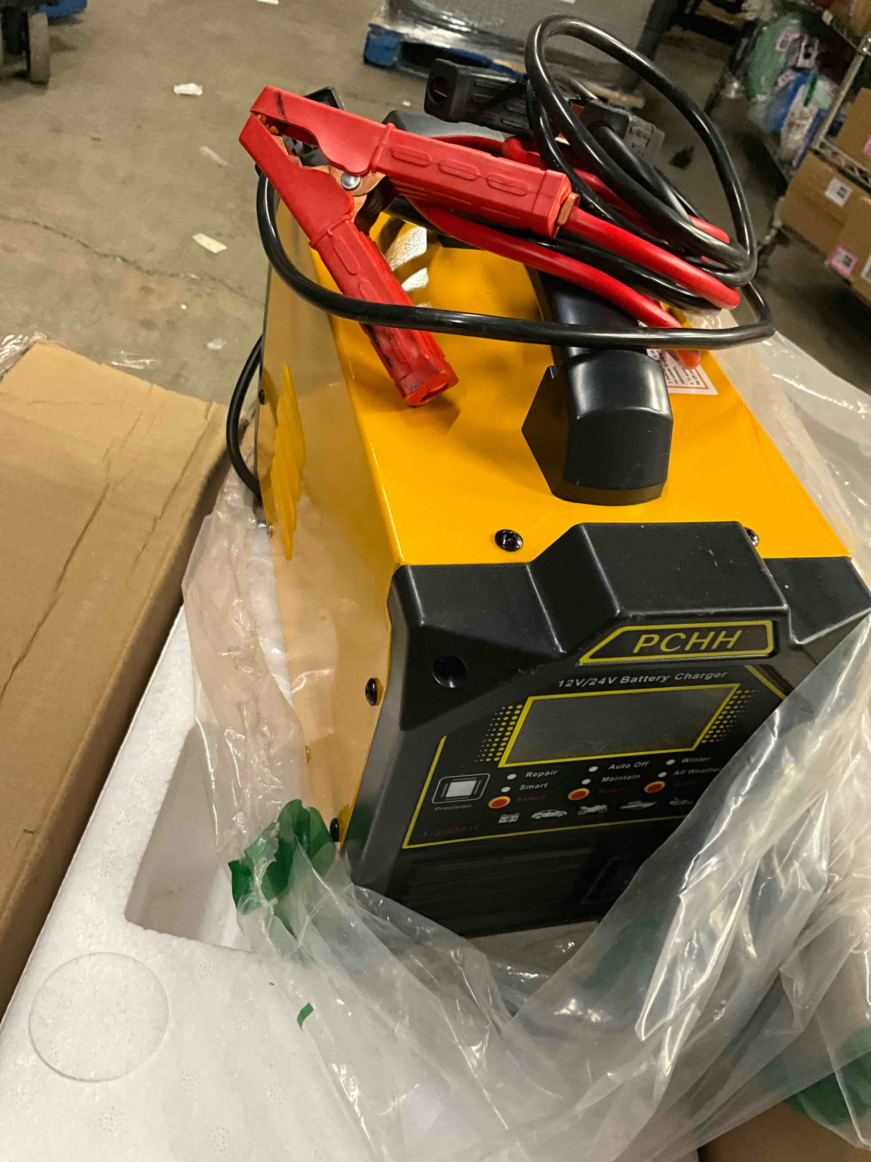 Condition photo showing Good Condition for pchh 12v 24v car battery charger heavy duty, automatic battery maintainer, 0-15a smart trickle charger with auto shutoffs, repair, winter mode, for automotive truck motorcycle rv agm deep cycle