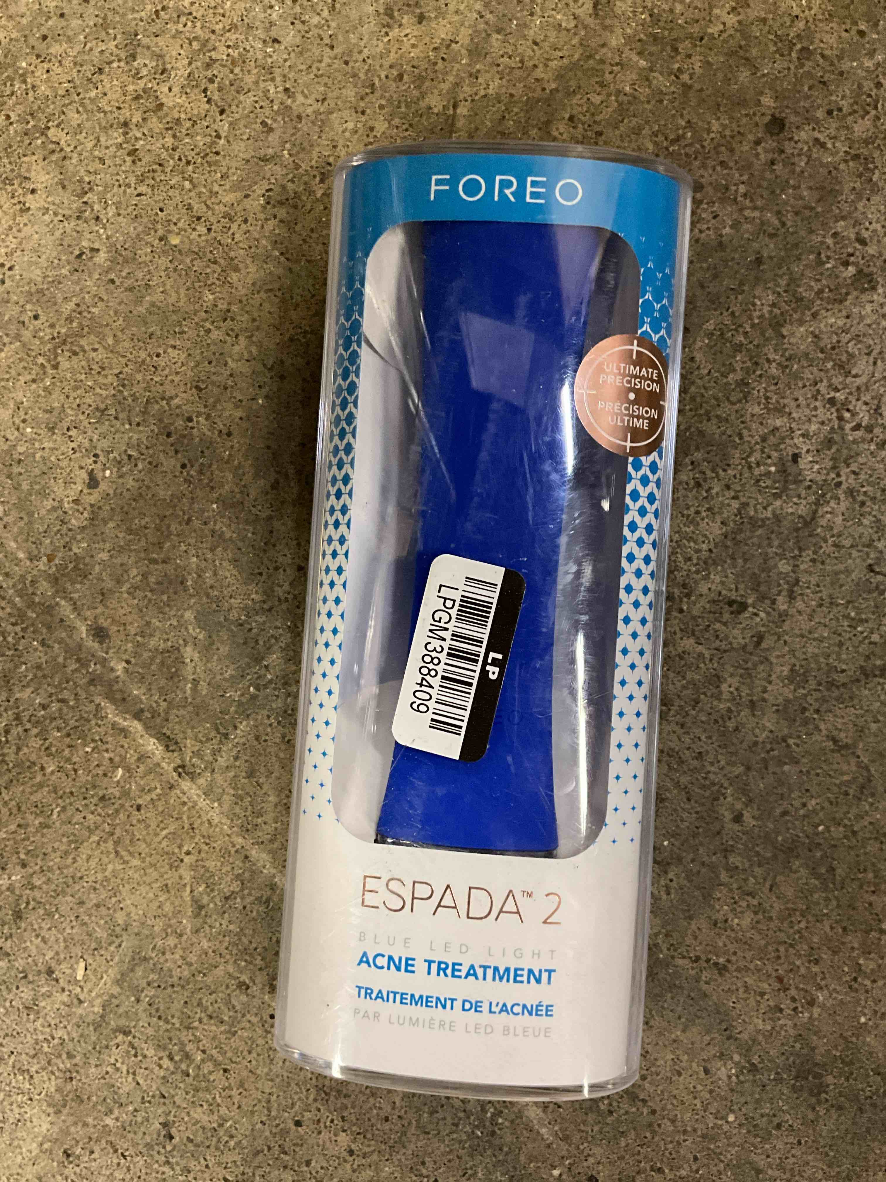 Condition photo showing New/Like New for foreo espada 2 blue led light 30-seconds acne treatment - blue