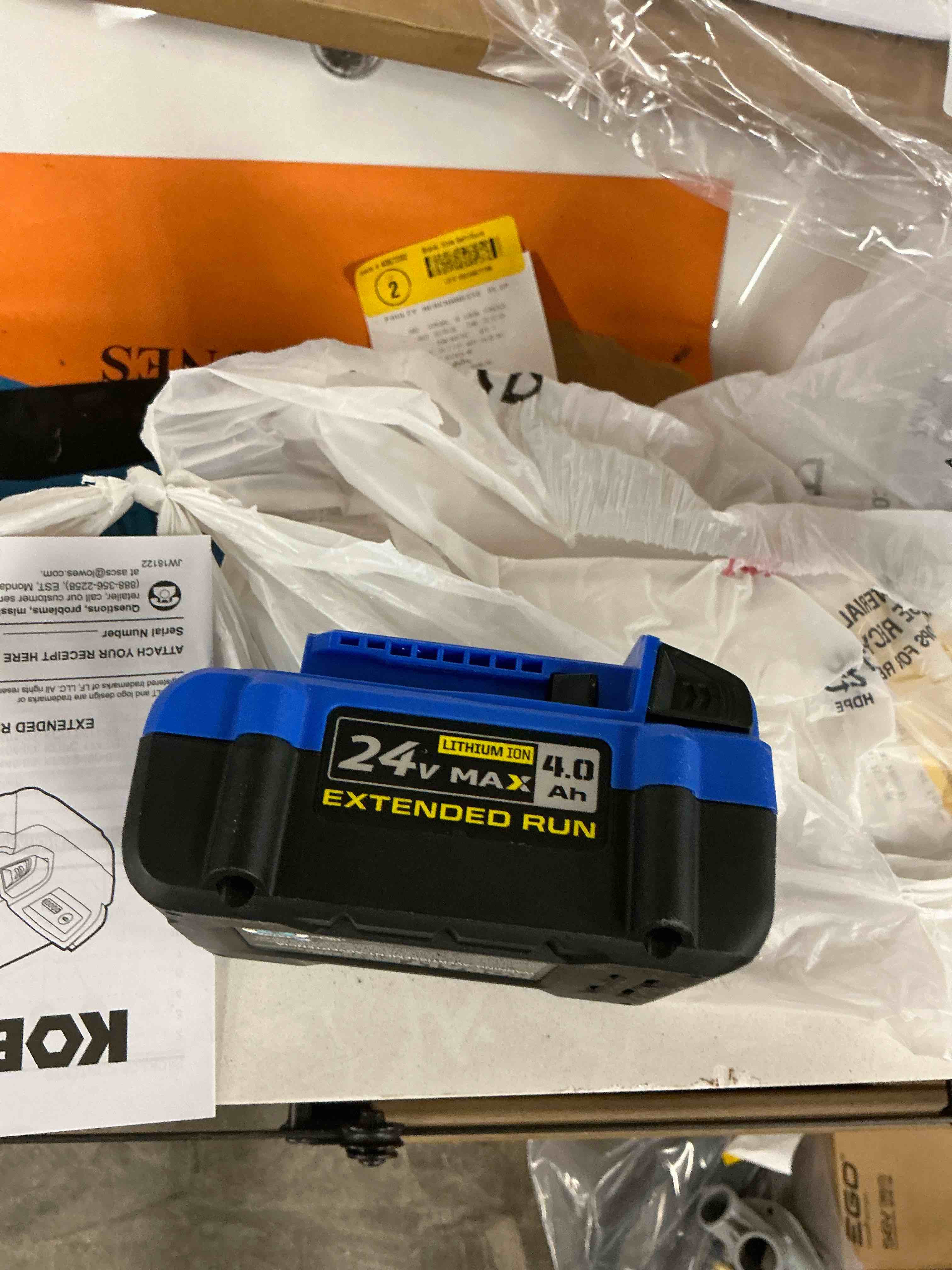 Condition photo showing Good Condition for 24v 4.0ah battery for kobalt, compatible with kobalt 24 volt max cordless power tool model kb624-03 kb524-03 kb424-03 kb224-03 kb124-03 rechargeable lithium-ion