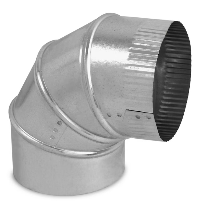 imperial (1-pack) 4-in 30 gauge galvanized steel round adjustable 90 degree duct elbow