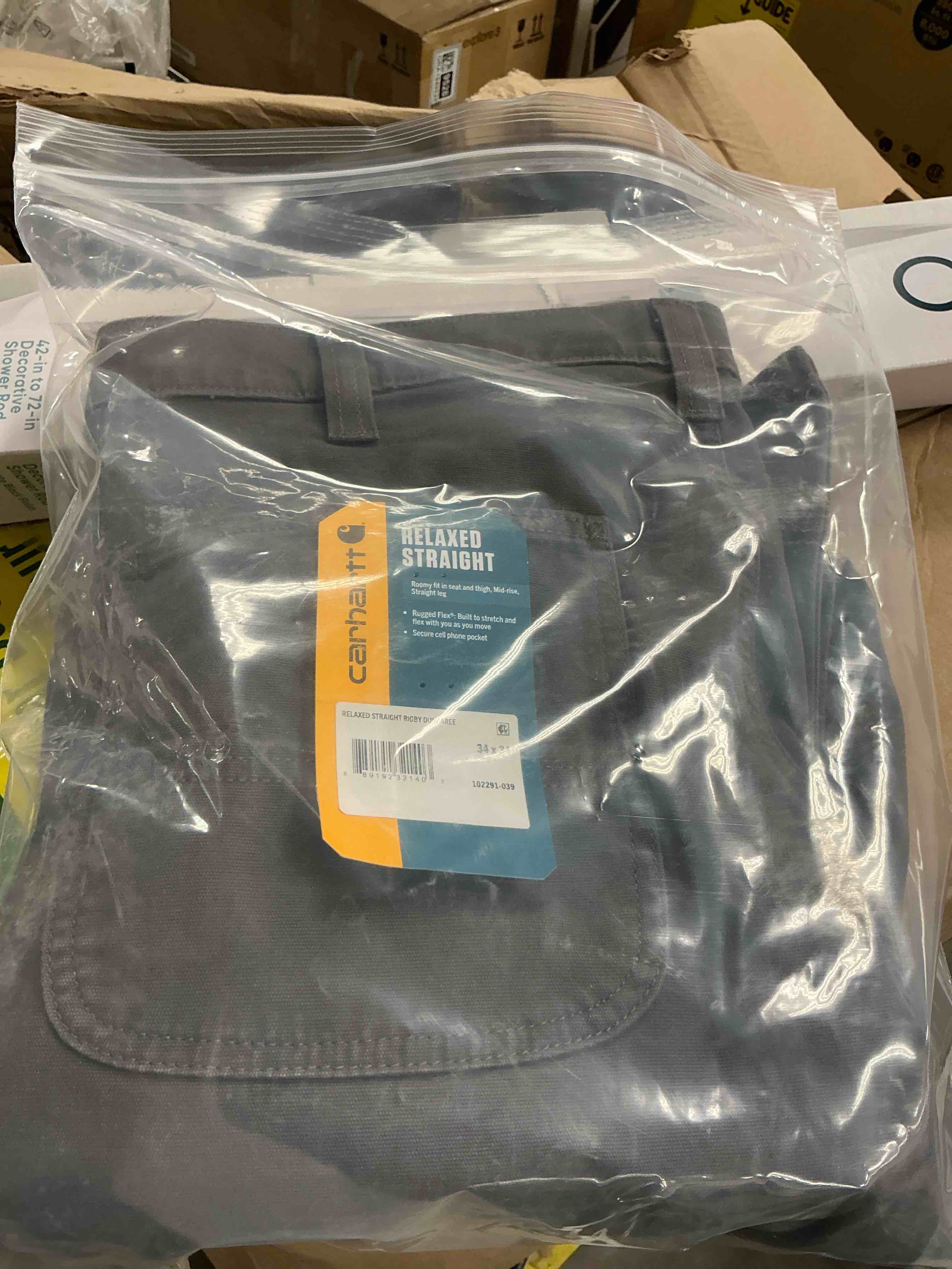 Condition photo showing Good Condition for carhartt mens rugged flex relaxed fit canvas work pants, gravel, 34w x 34l us