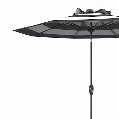 allen + roth 9-ft aluminum black auto-tilt market patio umbrella