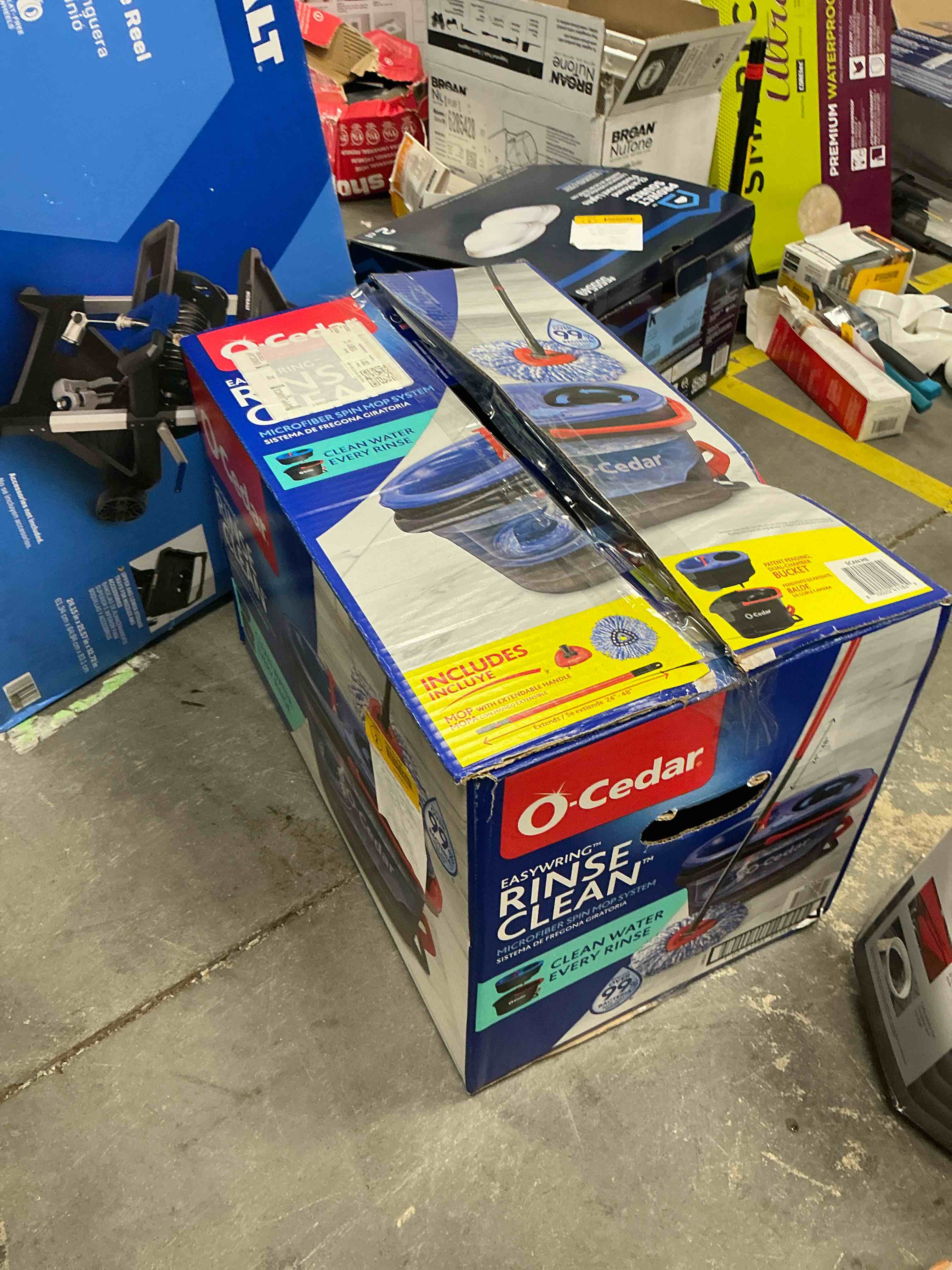 Condition photo showing Good Condition for o-cedar rinseclean spin mop & bucket system