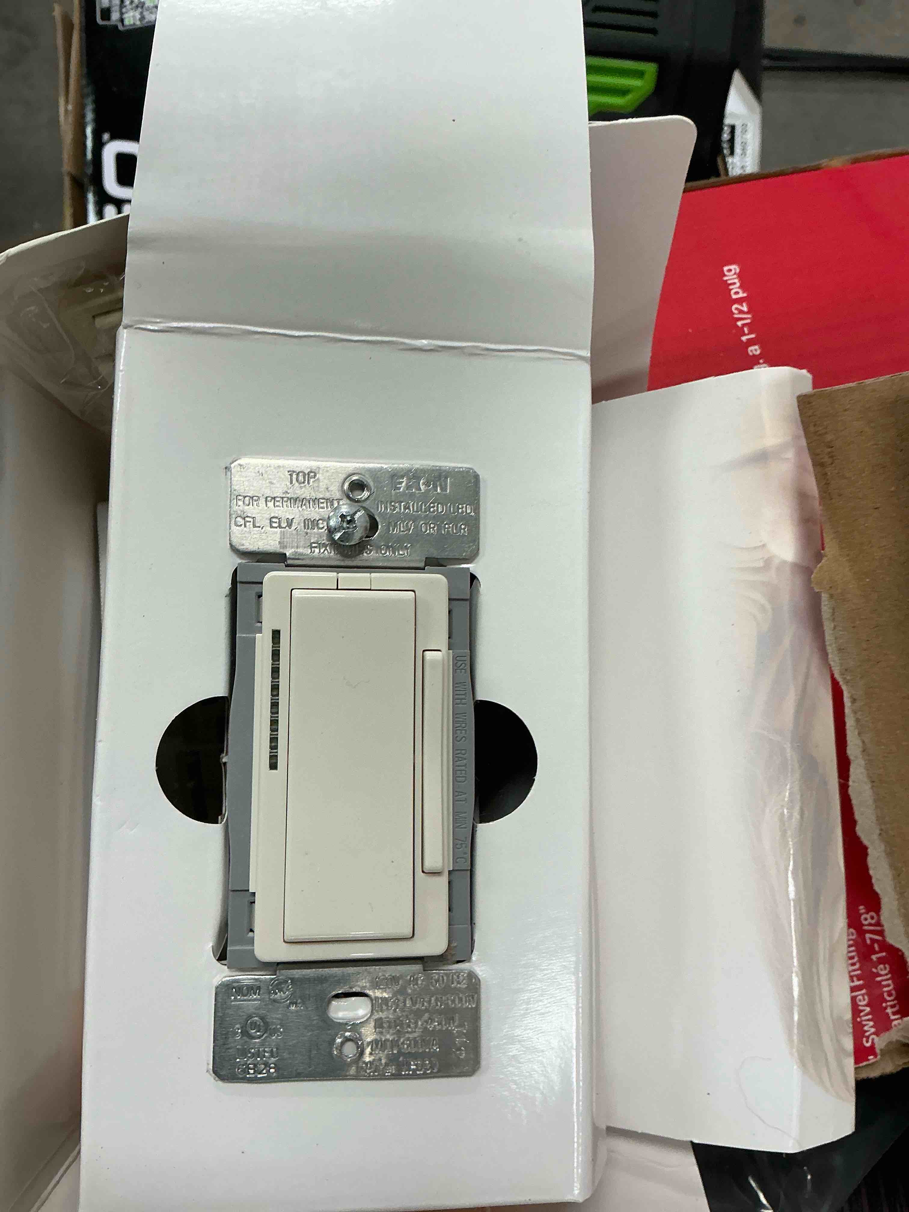 Condition photo showing Good Condition for eaton wi-fi smart single-pole/3-way smart compatible led decorator master dimmer white/light almond/ivory 