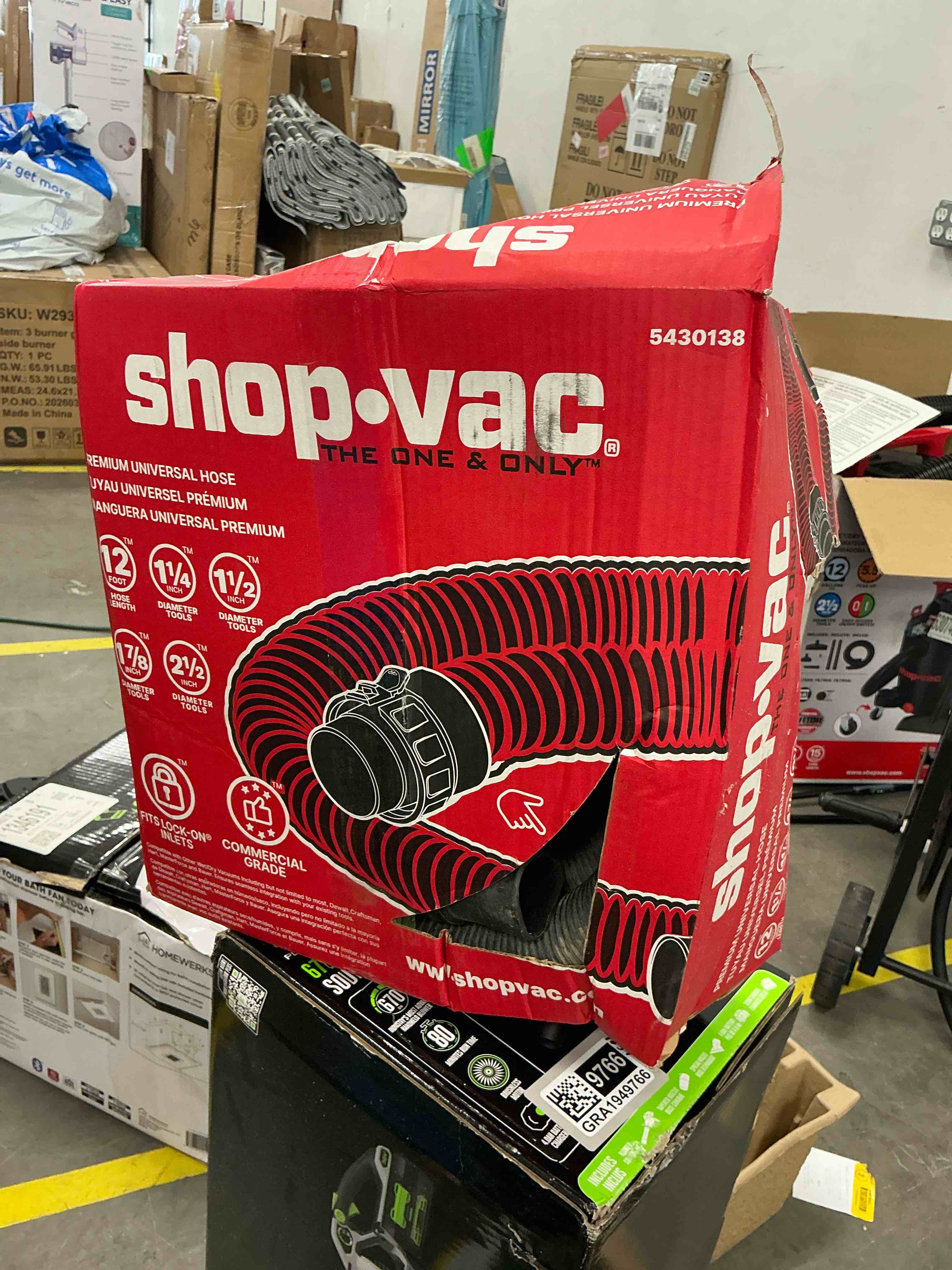Condition photo showing Good Condition for shop-vac 12-ft × 1.875-in universal hose 5 -piece hose assembly